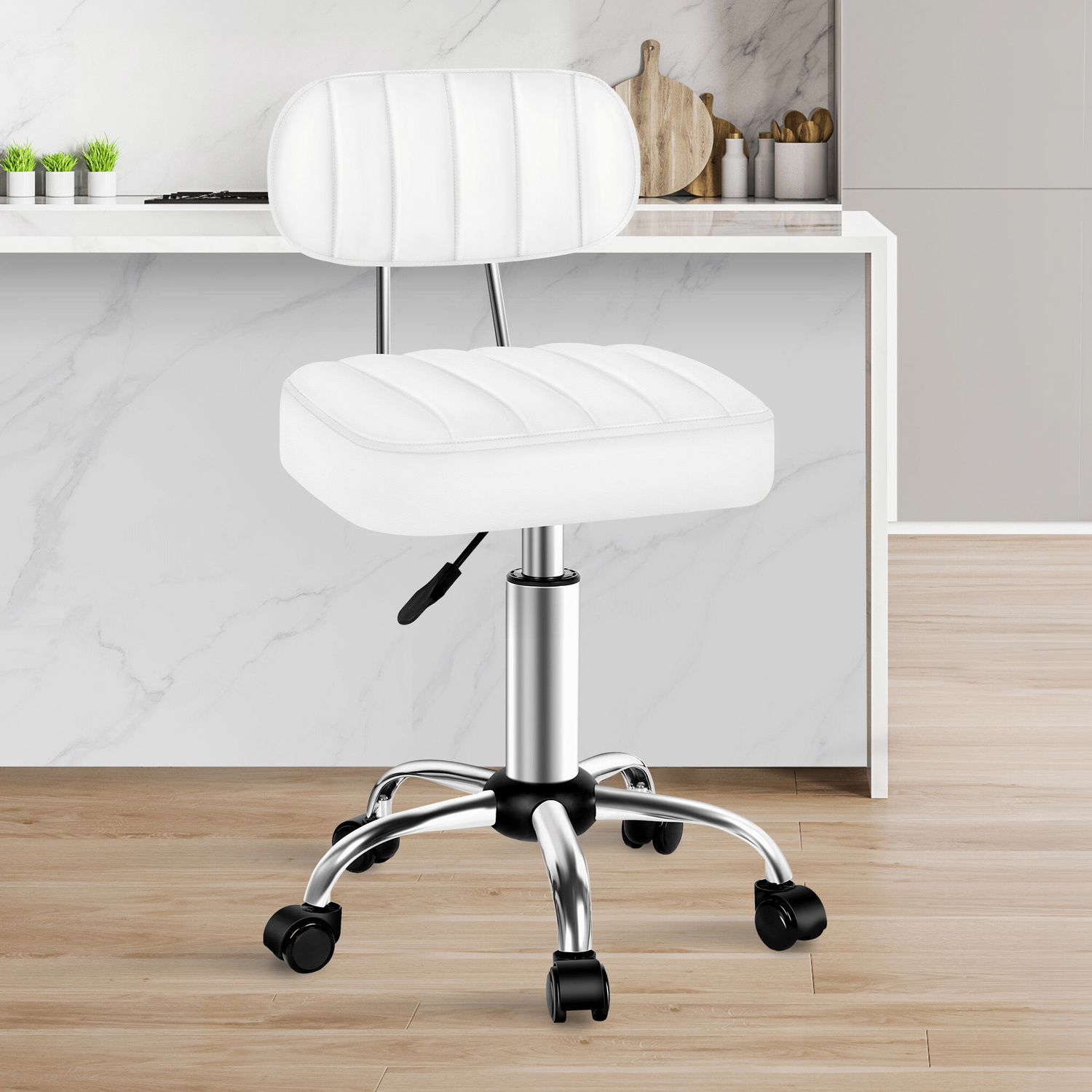 Raisa Faux Leather Salon Stool