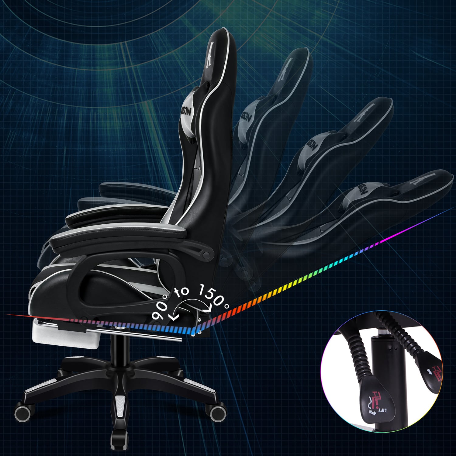 Kostis Gaming Massage Office Chair with Footrest