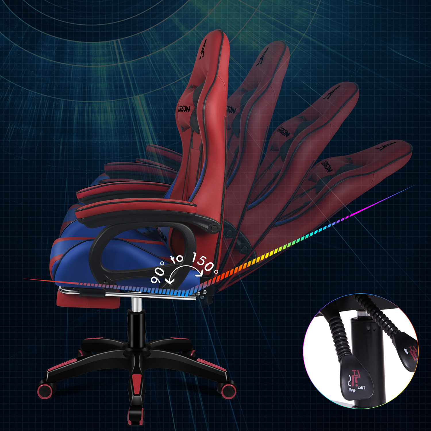 Kostis Gaming Massage Office Chair with Footrest