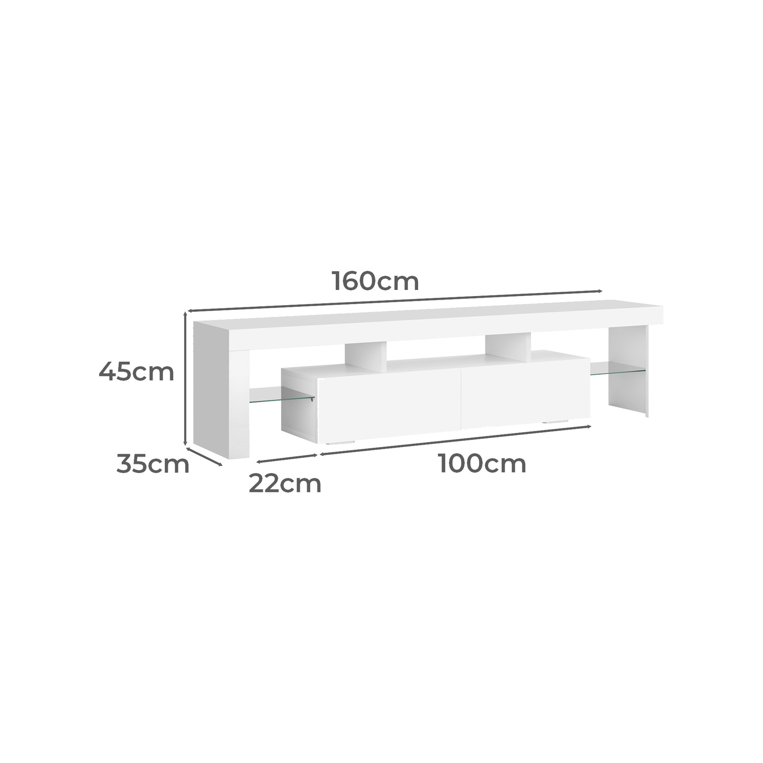 Grace 2 Drawer Entertainment Unit with LED