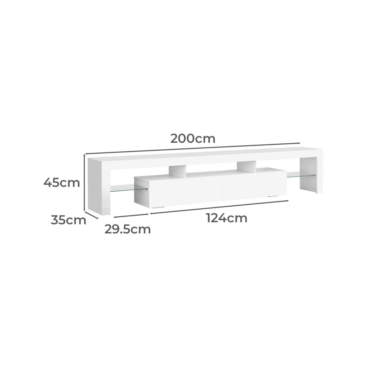 Grace 2 Drawer Entertainment Unit with LED