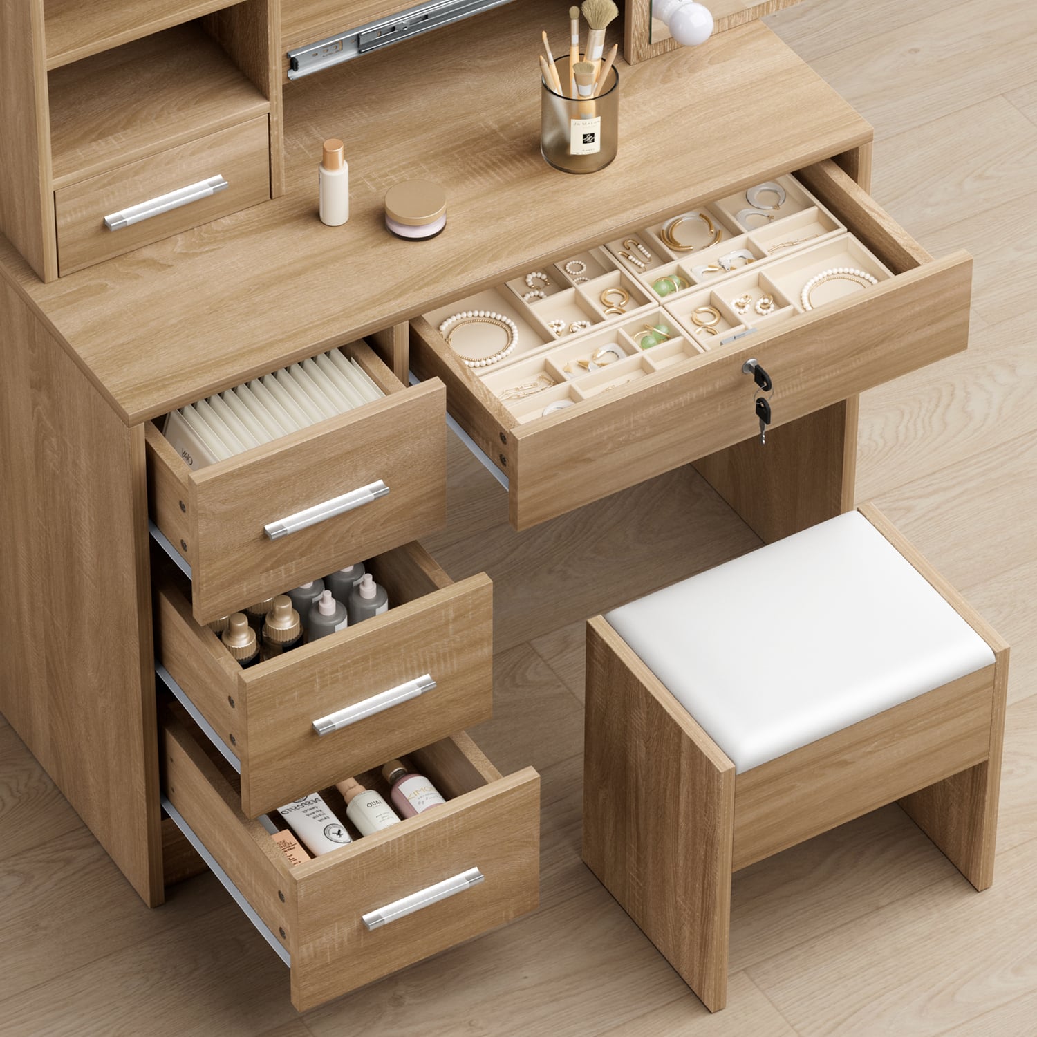 2 Piece Ashly Dressing Table & Stool Set
