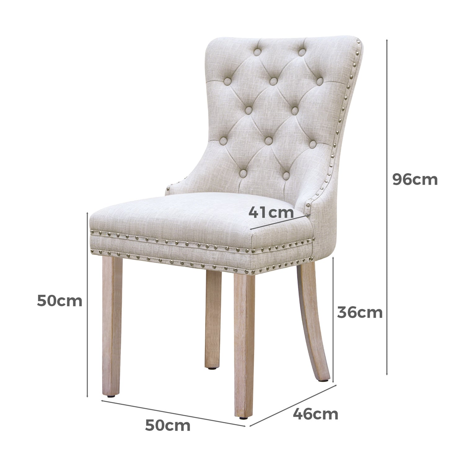 Faust Tufted Pine Wood Dining Chairs