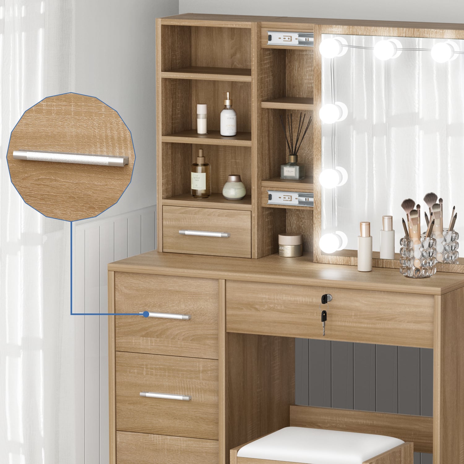 2 Piece Ashly Dressing Table & Stool Set