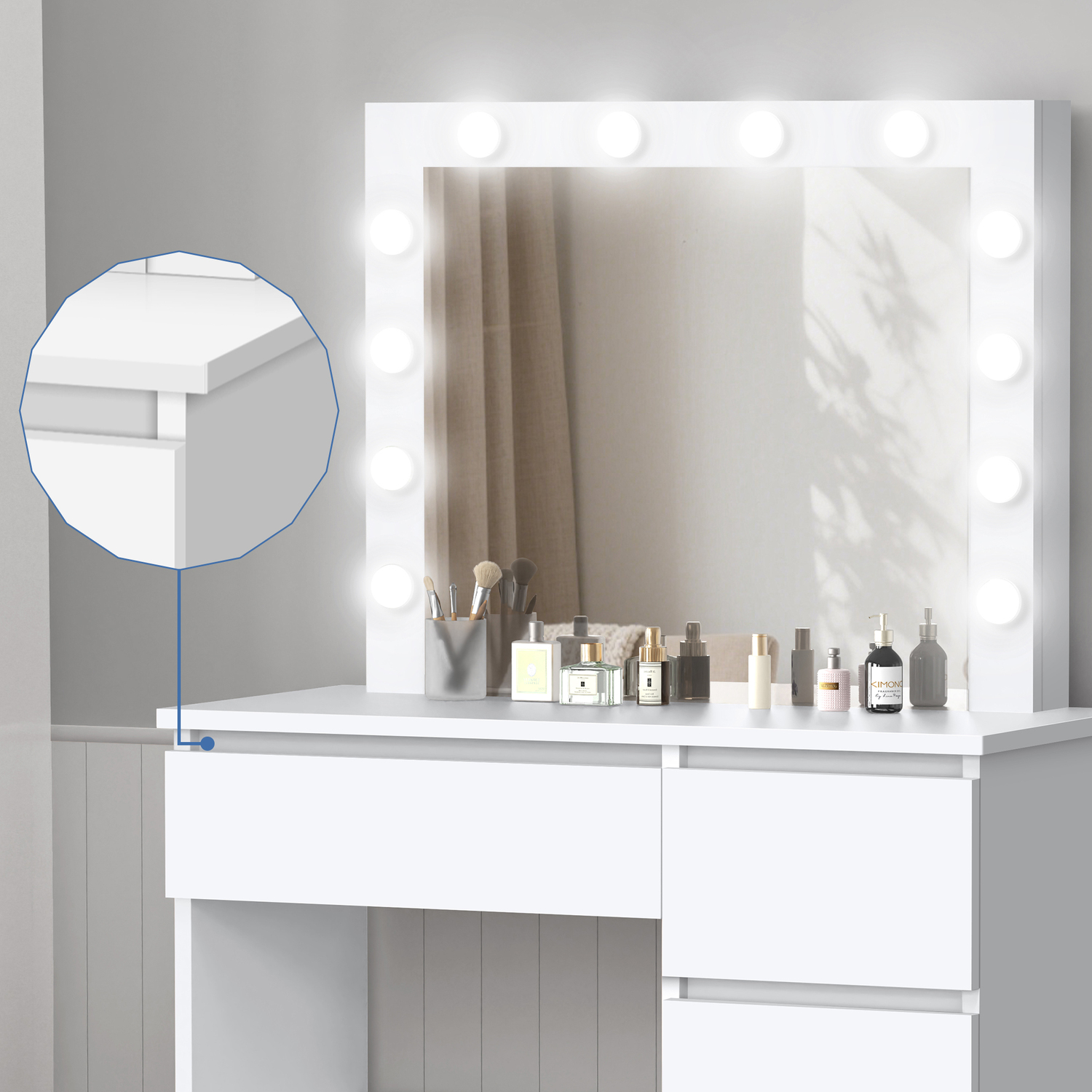 2 Piece Vehsa Dressing Table & Stool Set