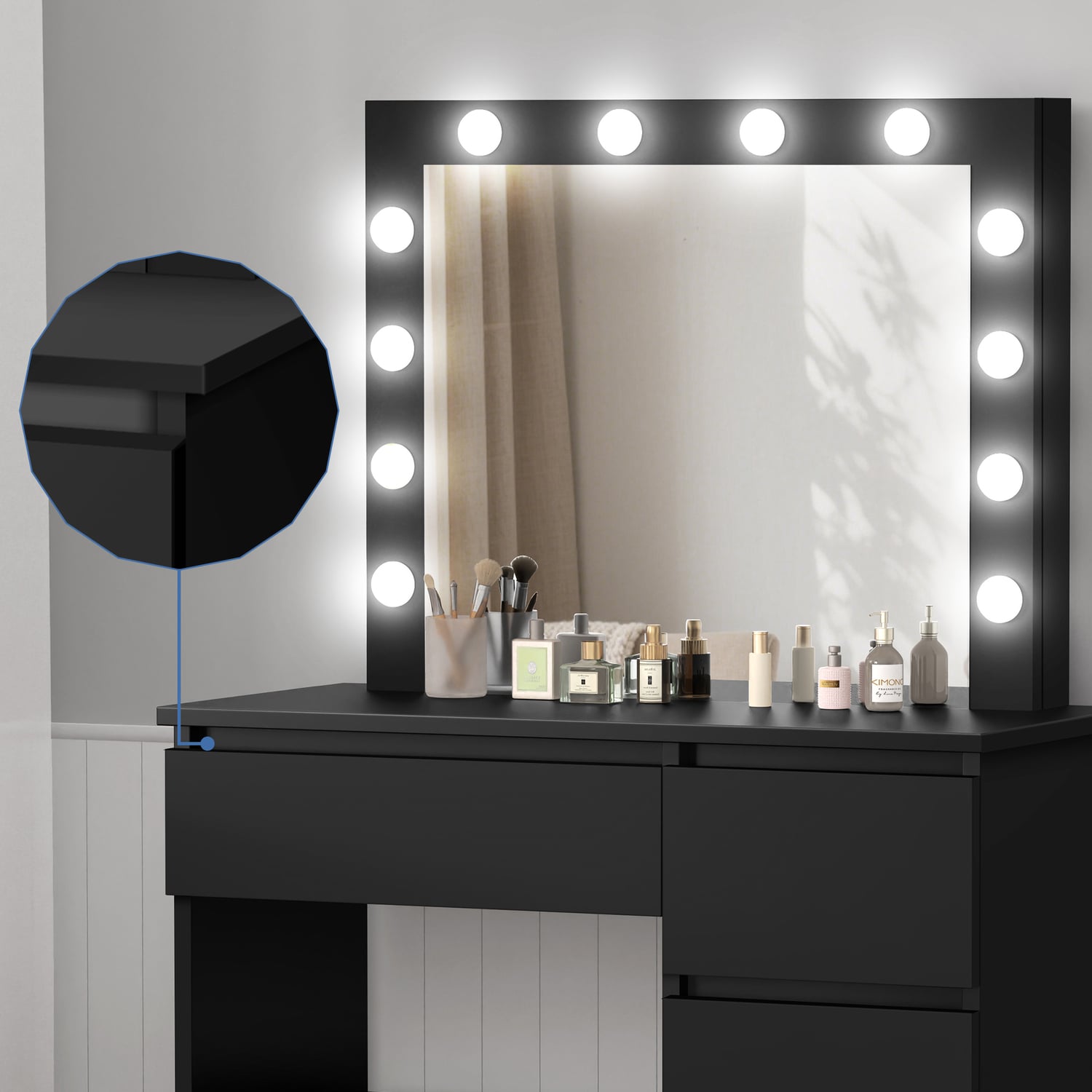 2 Piece Vehsa Dressing Table & Stool Set