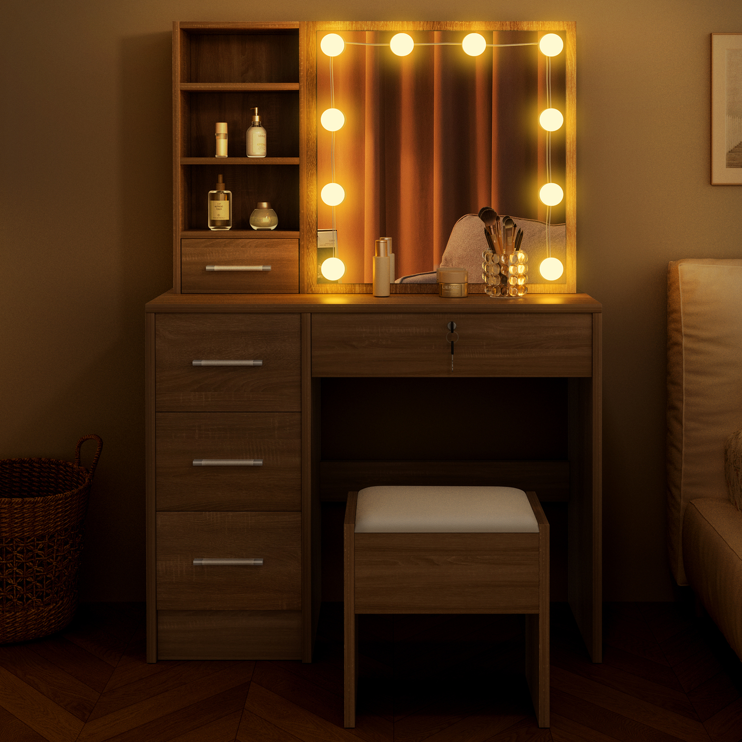 2 Piece Ashly Dressing Table & Stool Set