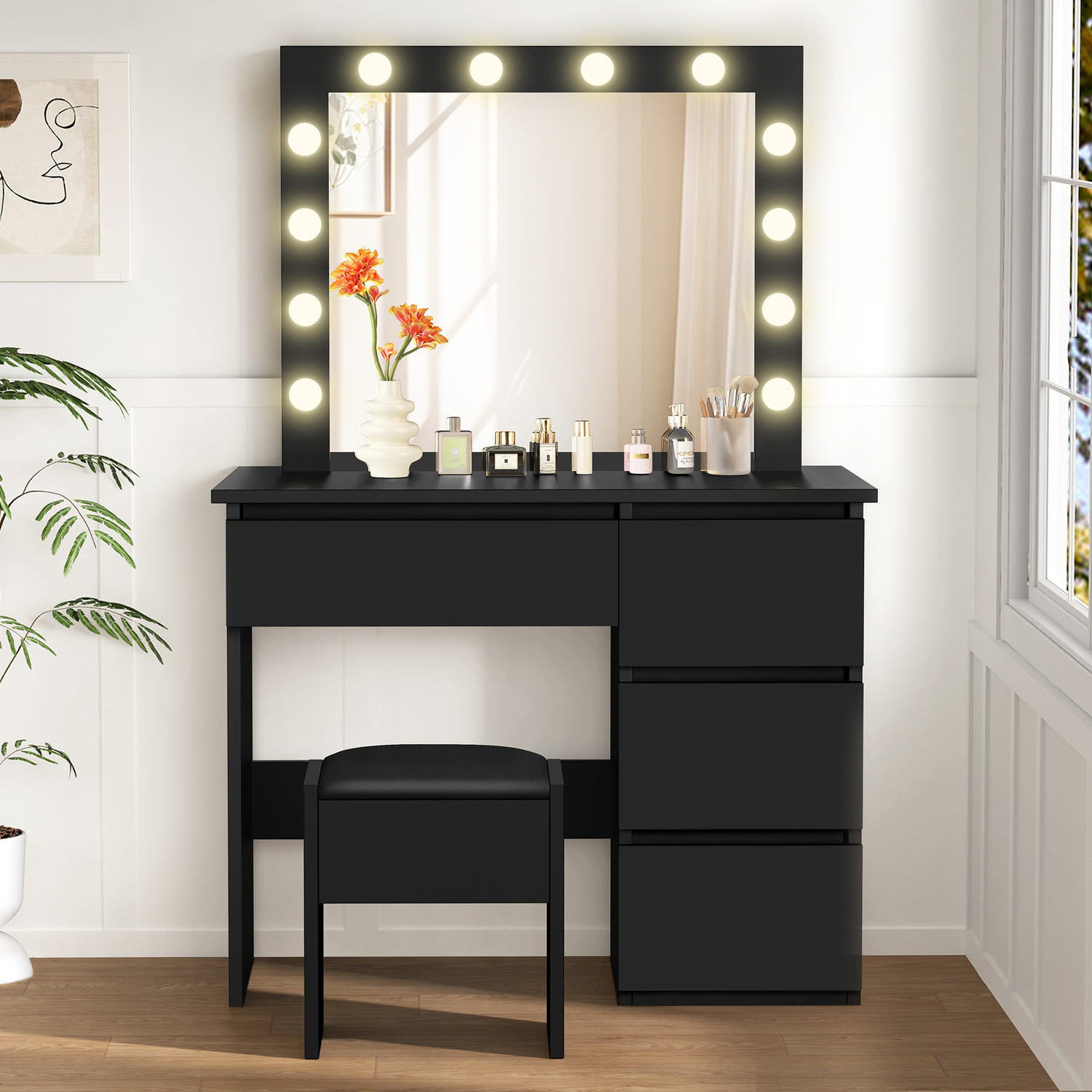 2 Piece Vehsa Dressing Table & Stool Set