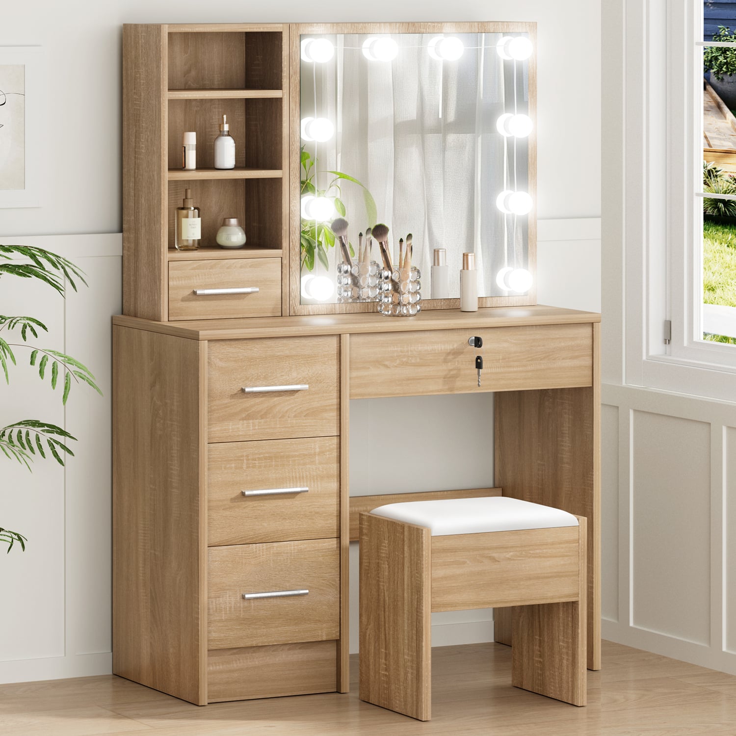 2 Piece Ashly Dressing Table & Stool Set