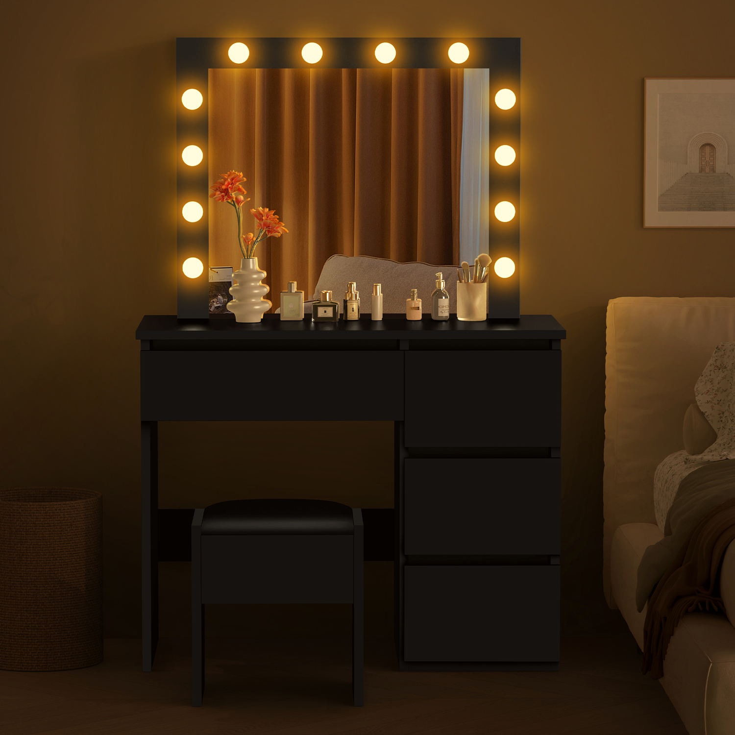 2 Piece Vehsa Dressing Table & Stool Set