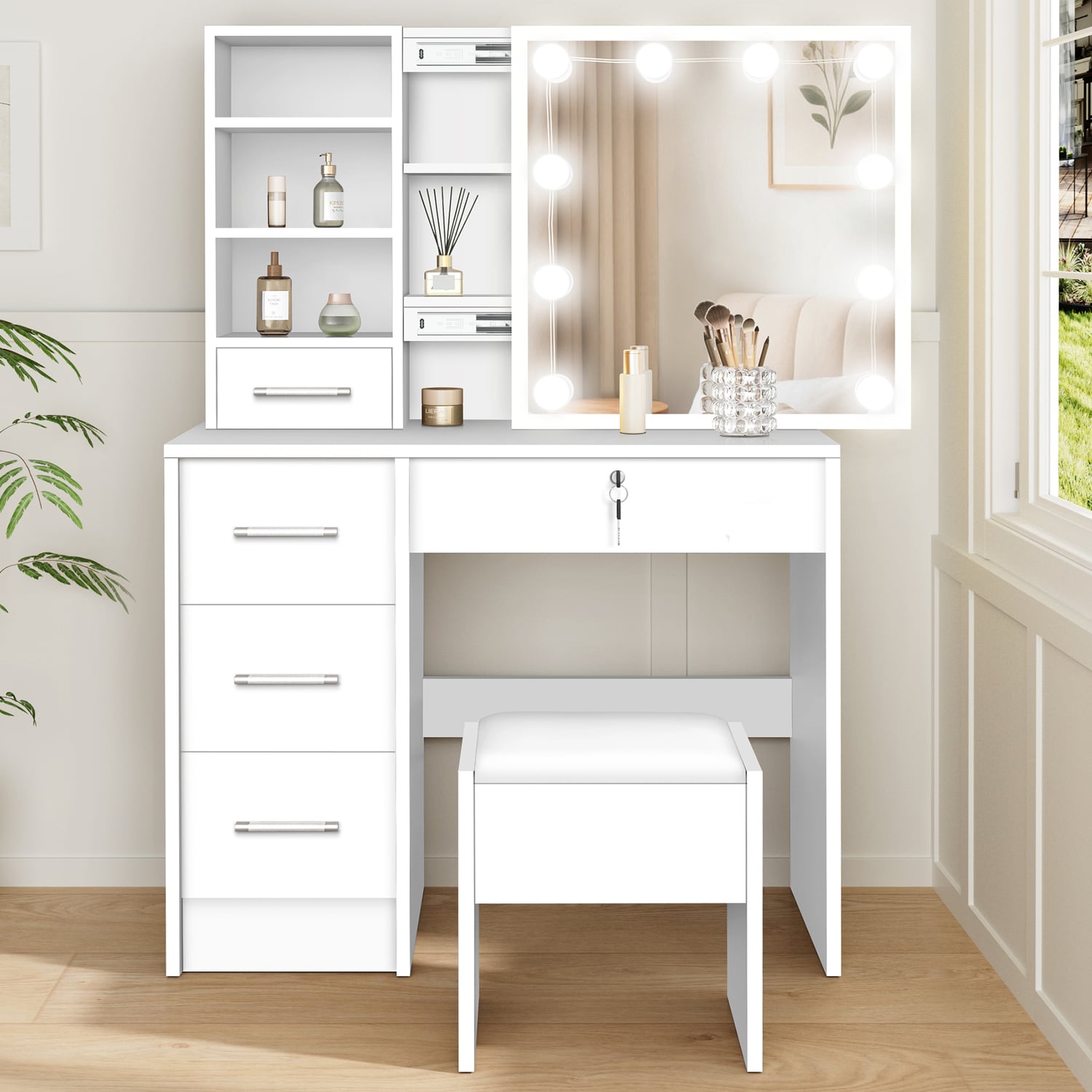 2 Piece Ashly Dressing Table & Stool Set