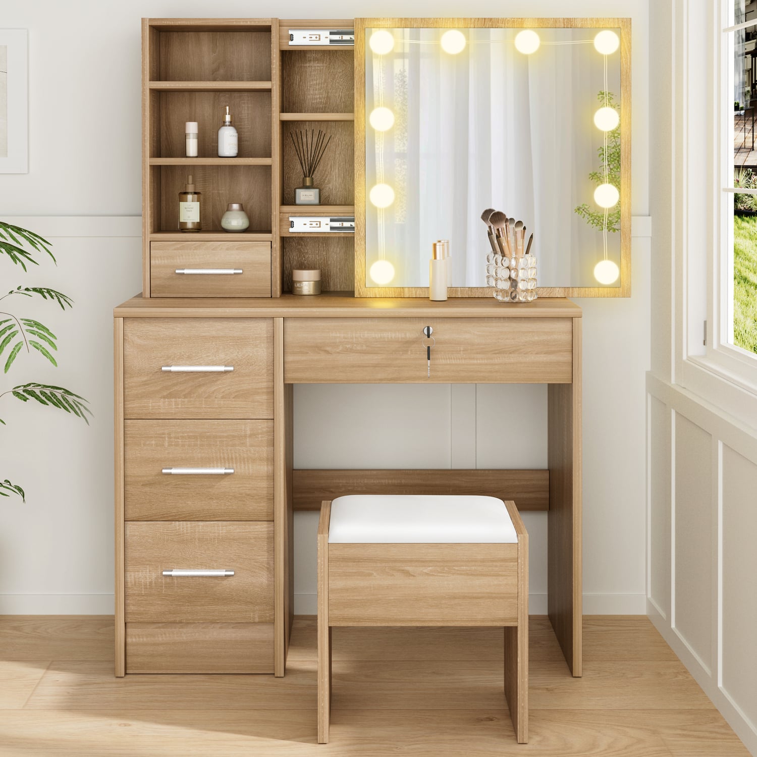 2 Piece Ashly Dressing Table & Stool Set