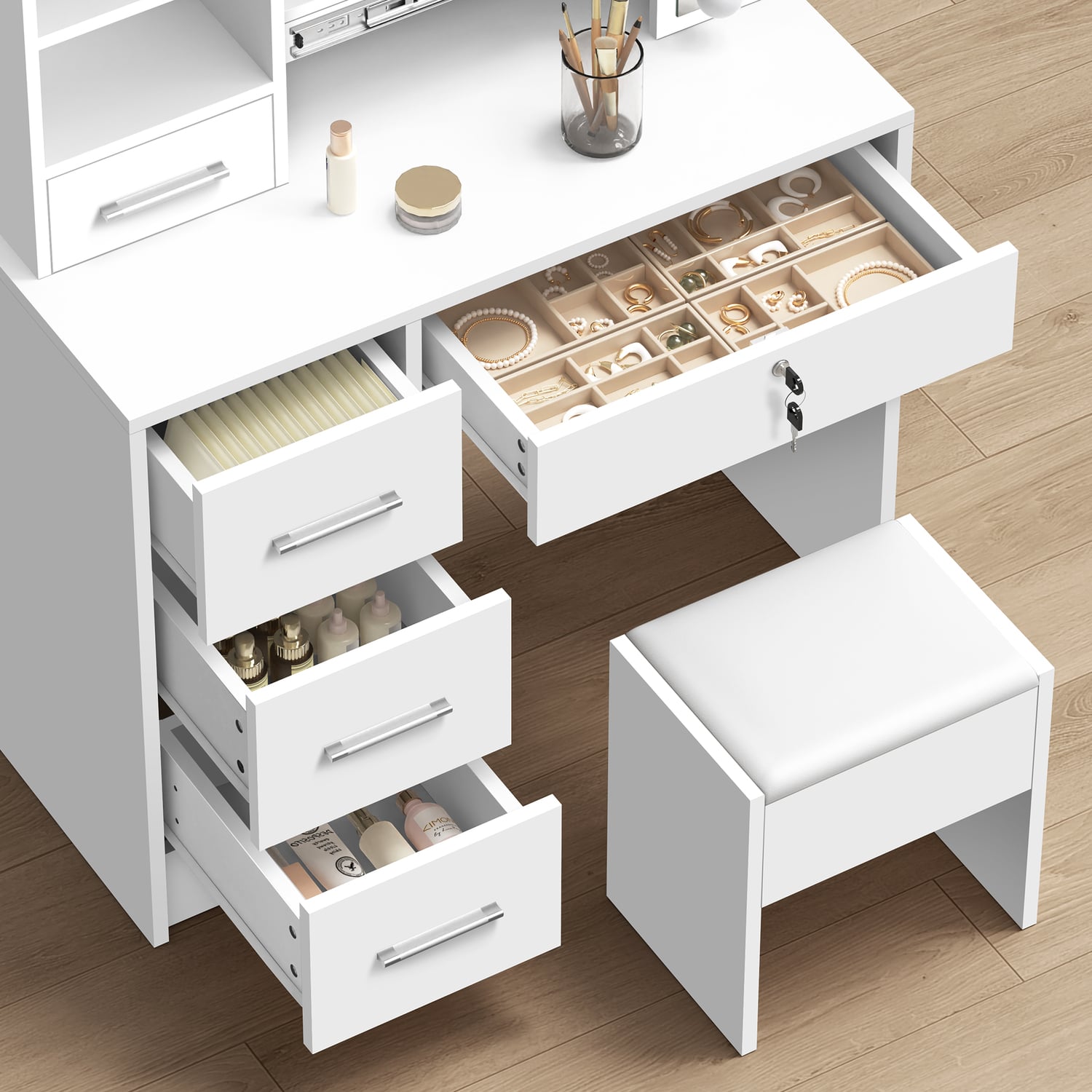 2 Piece Ashly Dressing Table & Stool Set