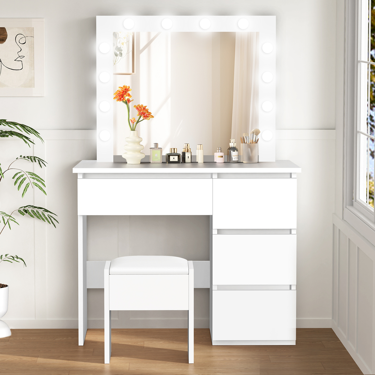 2 Piece Vehsa Dressing Table & Stool Set