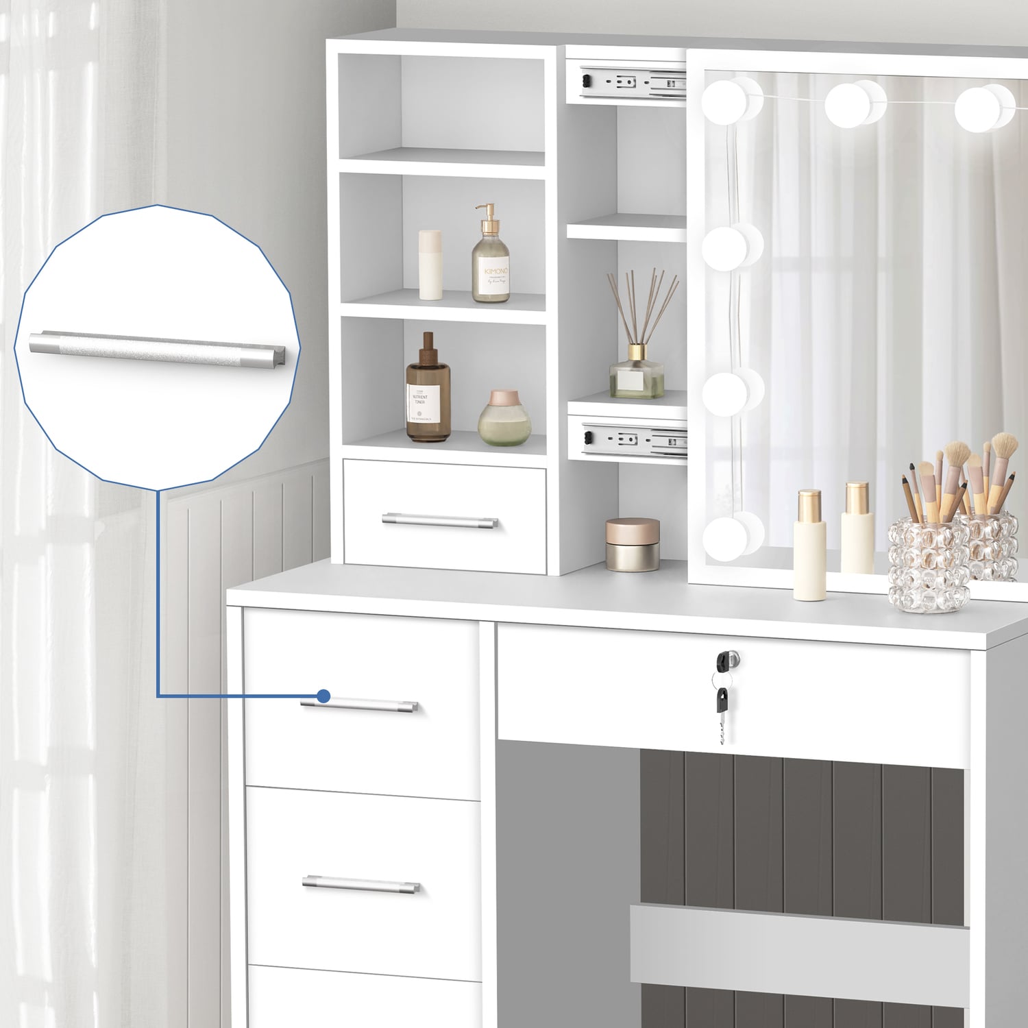 2 Piece Ashly Dressing Table & Stool Set