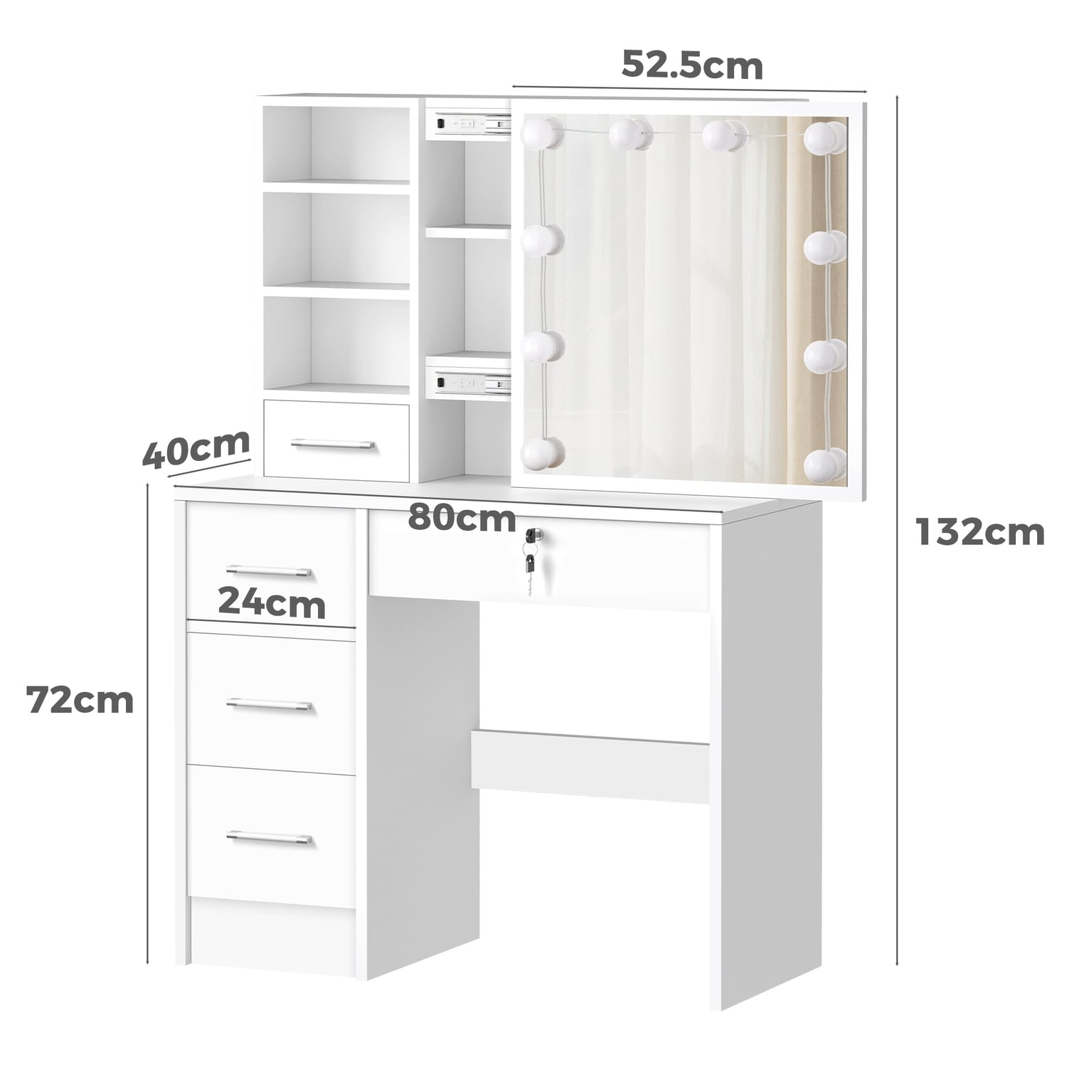 2 Piece Ashly Dressing Table & Stool Set