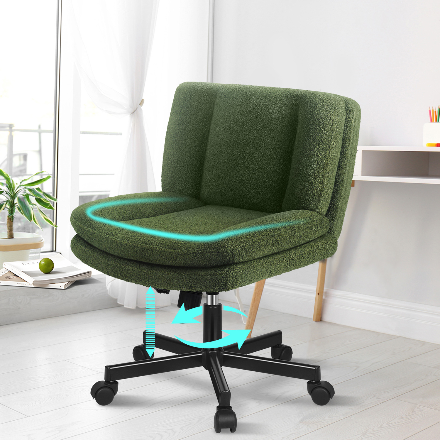 Portham Boucle Office Chair with Castors