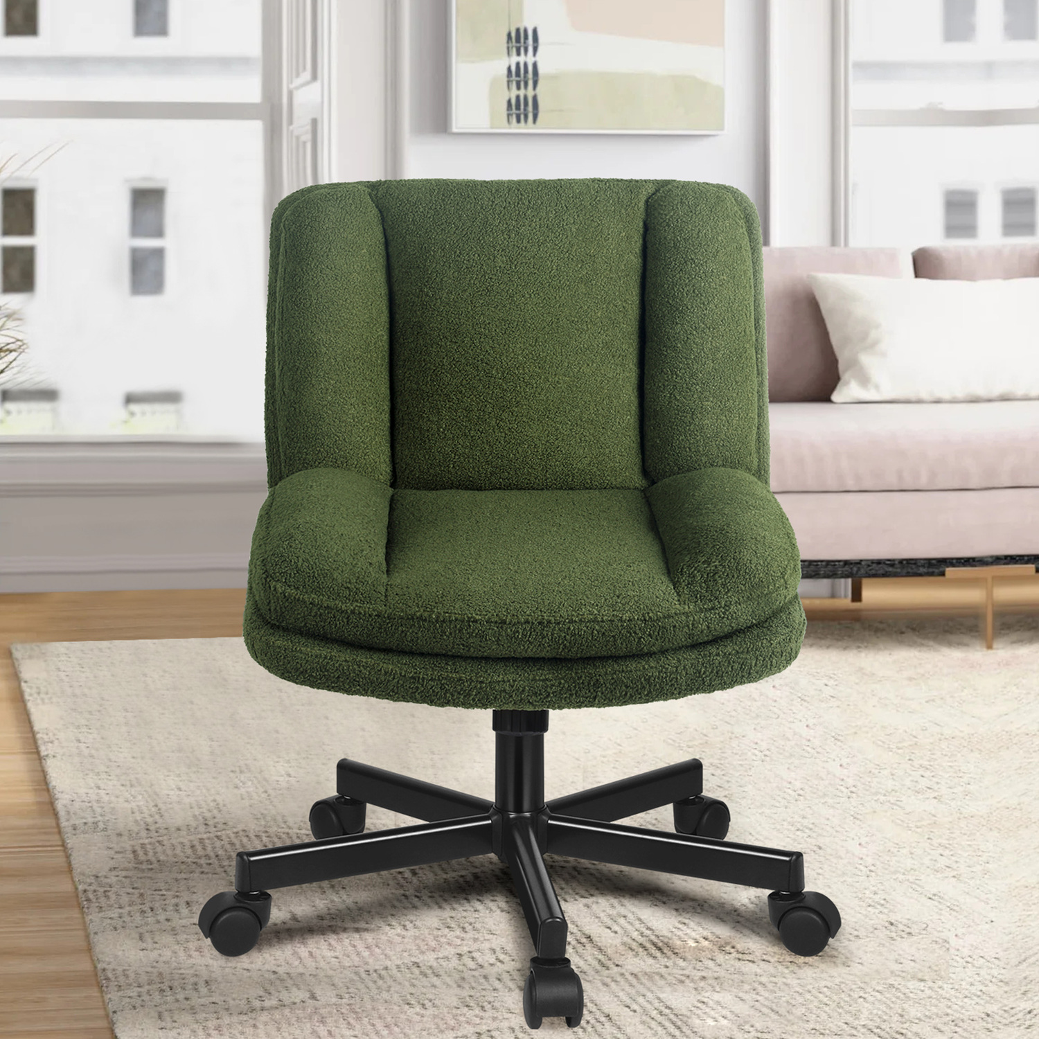Portham Boucle Office Chair with Castors