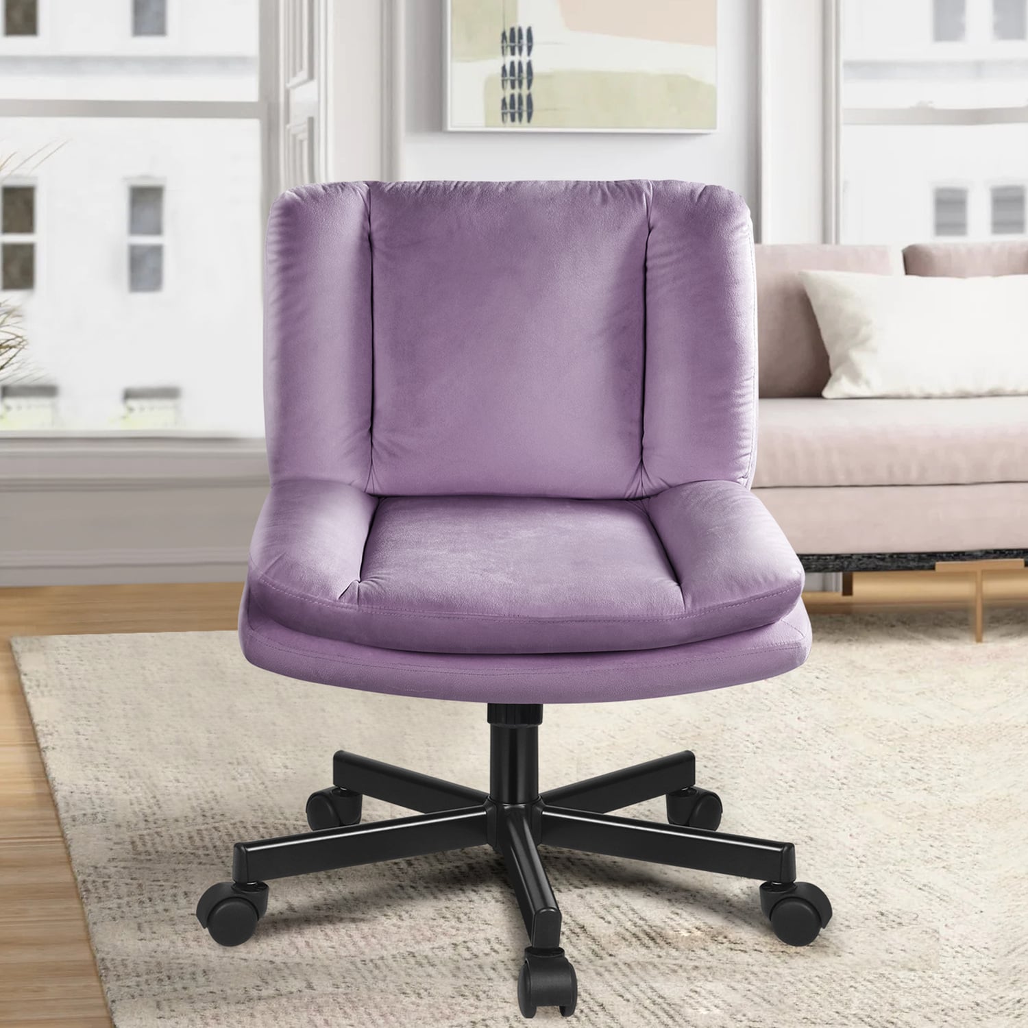 Portham Velvet Office Chair with Castors