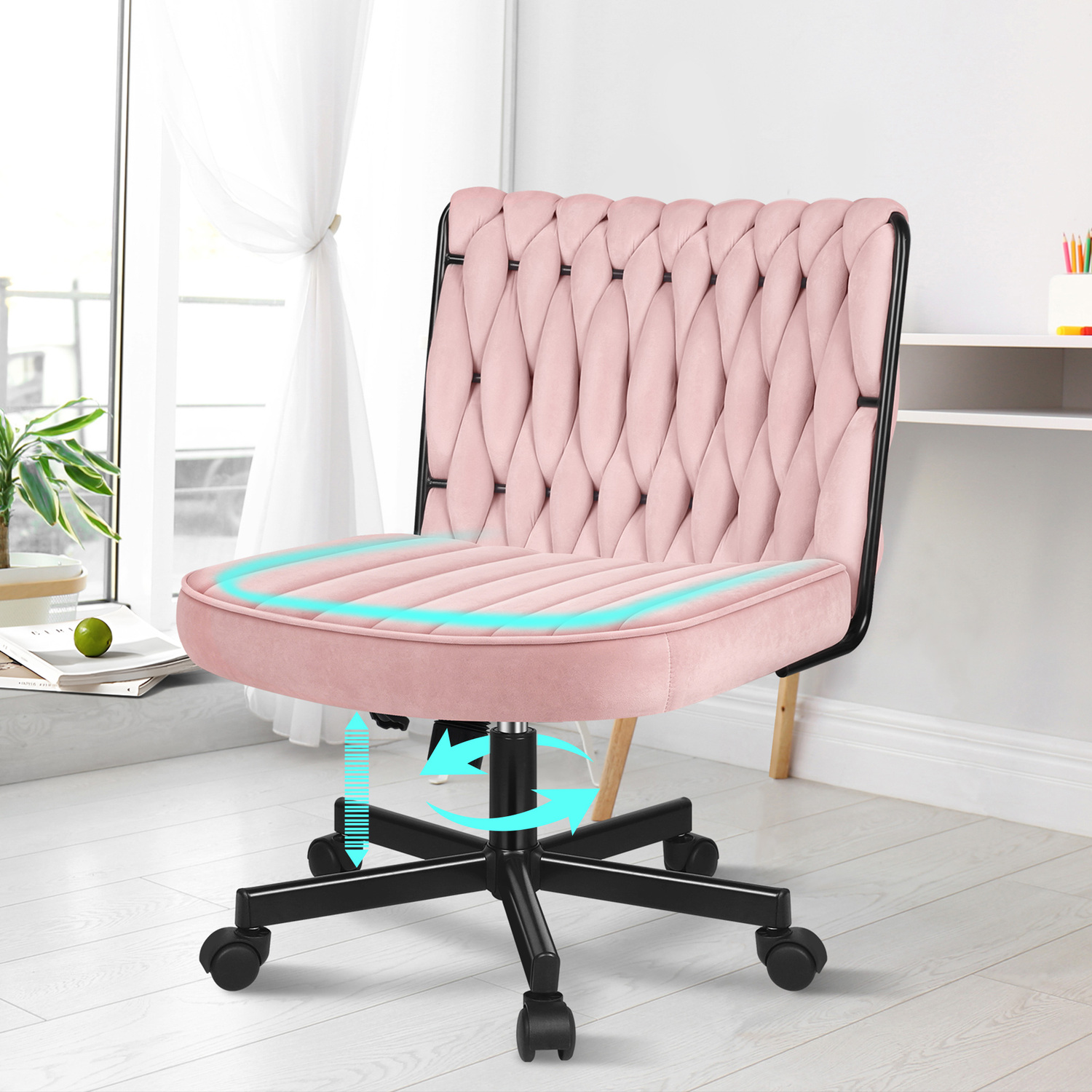 Eliska Boucle Swivel Home Office Chair