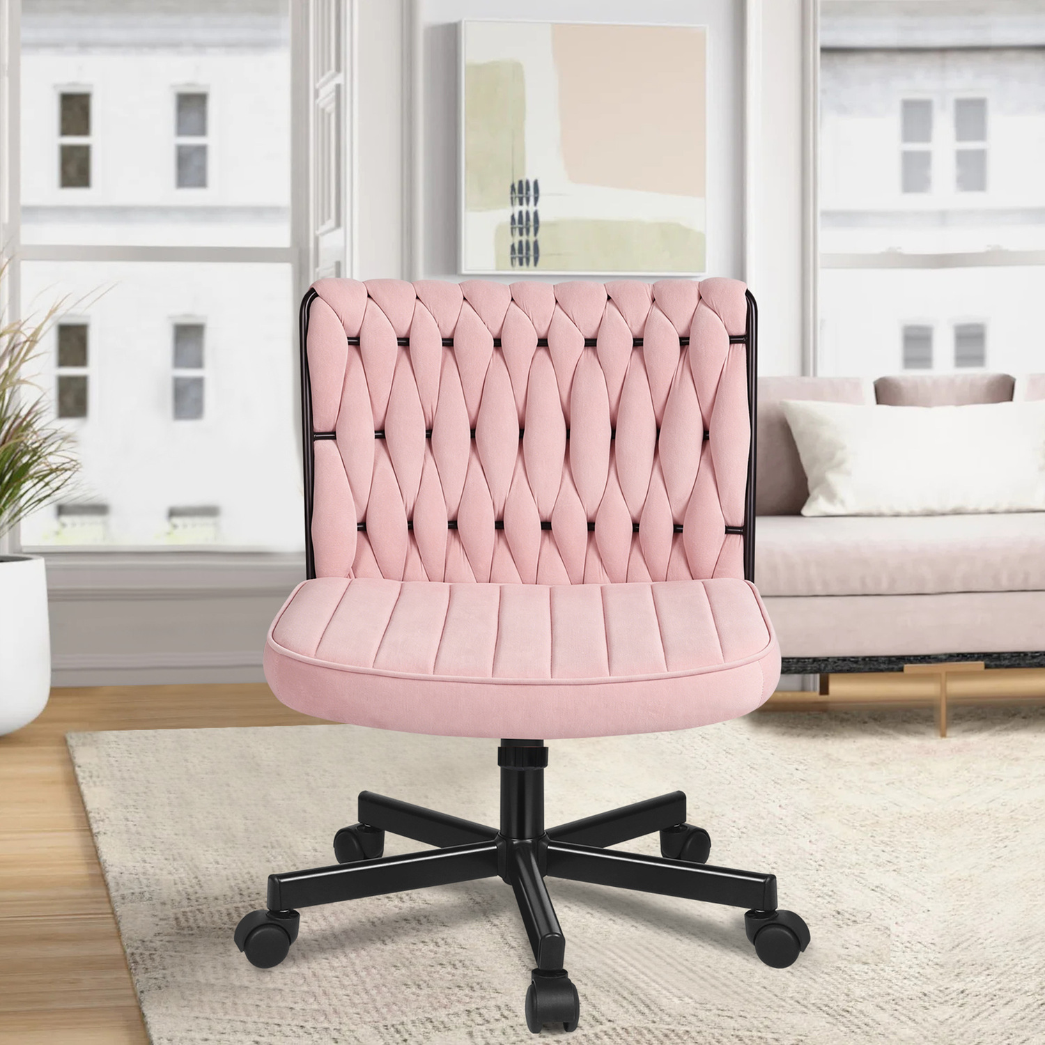 Eliska Boucle Swivel Home Office Chair