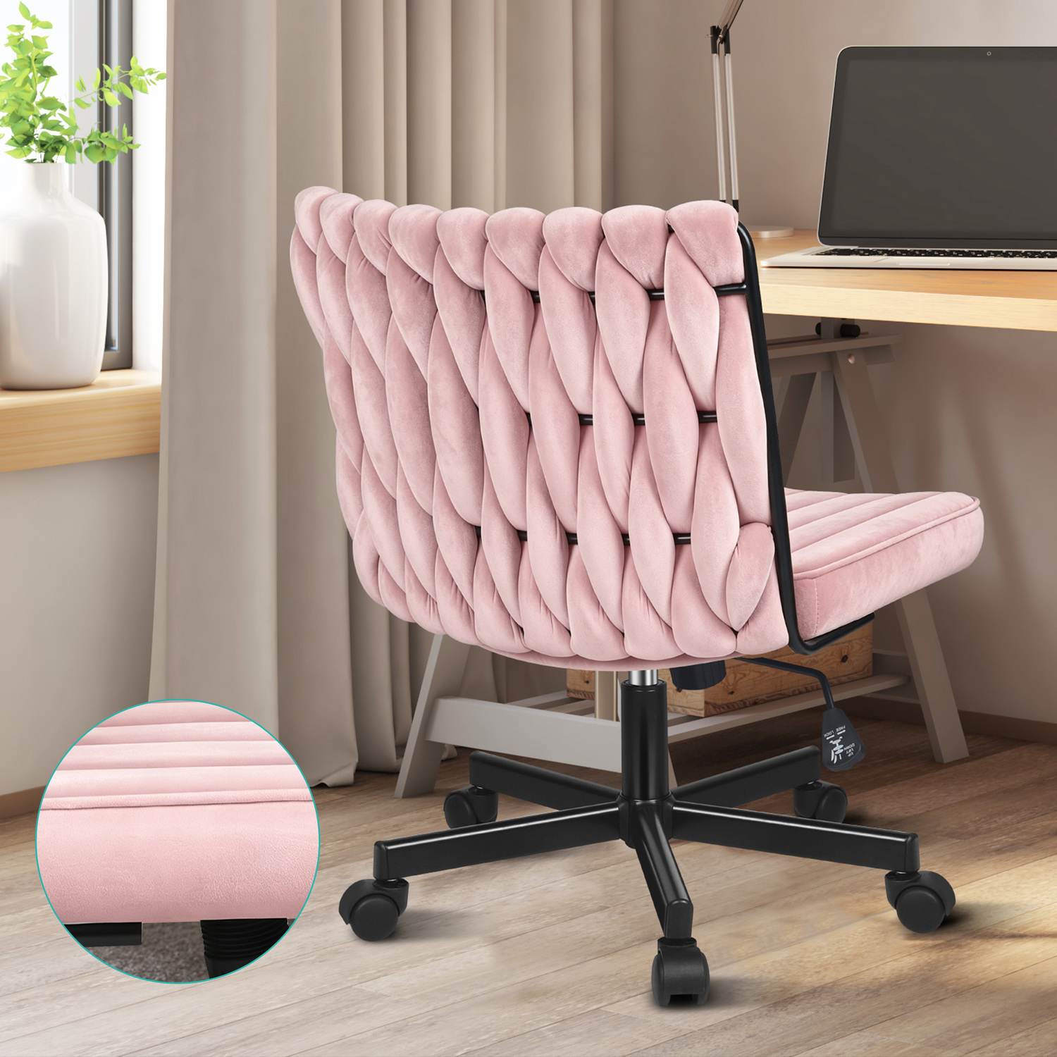 Eliska Boucle Swivel Home Office Chair