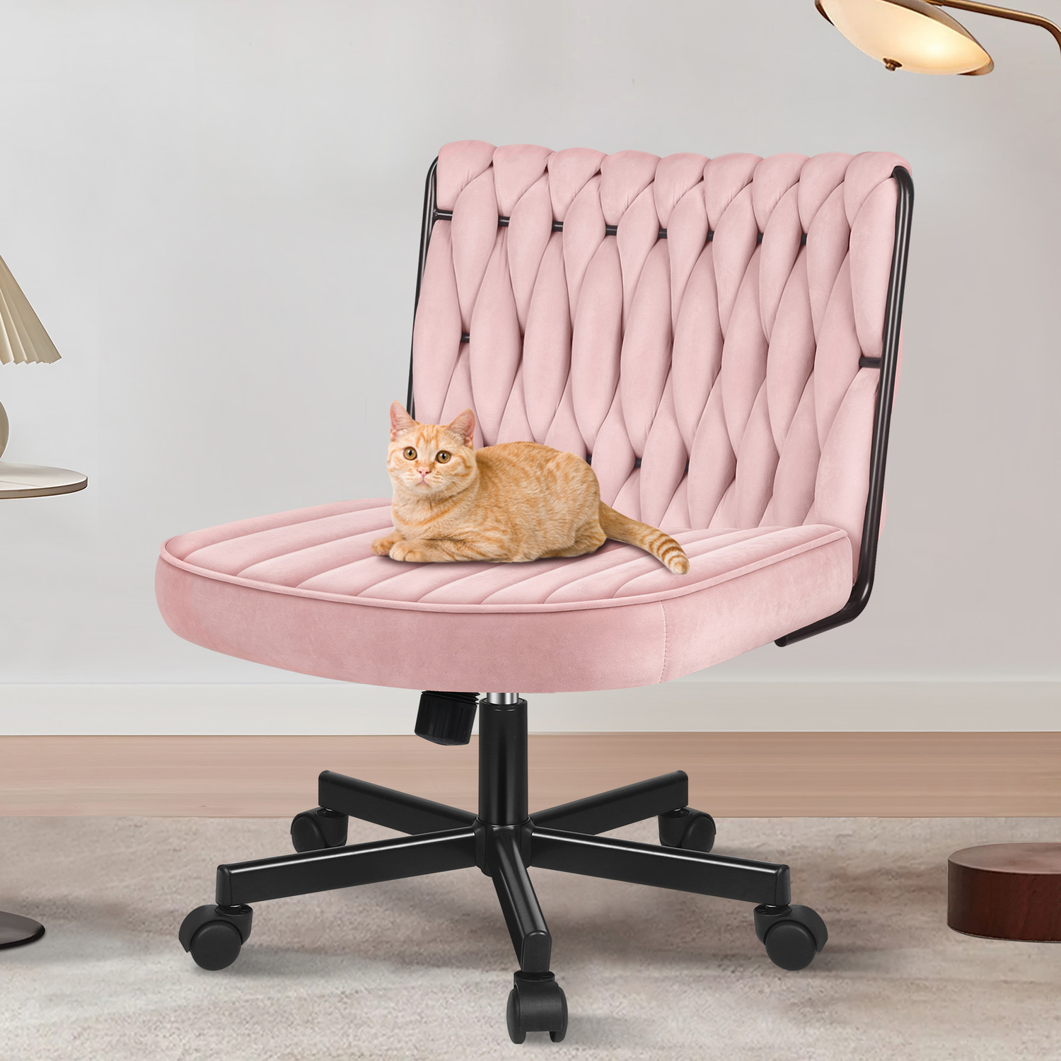 Eliska Boucle Swivel Home Office Chair