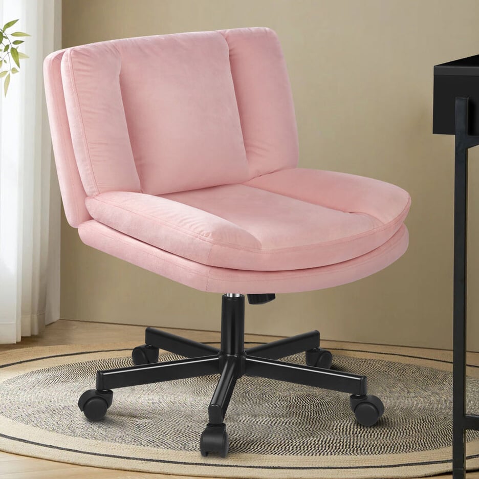 Portham Velvet Office Chair with Castors