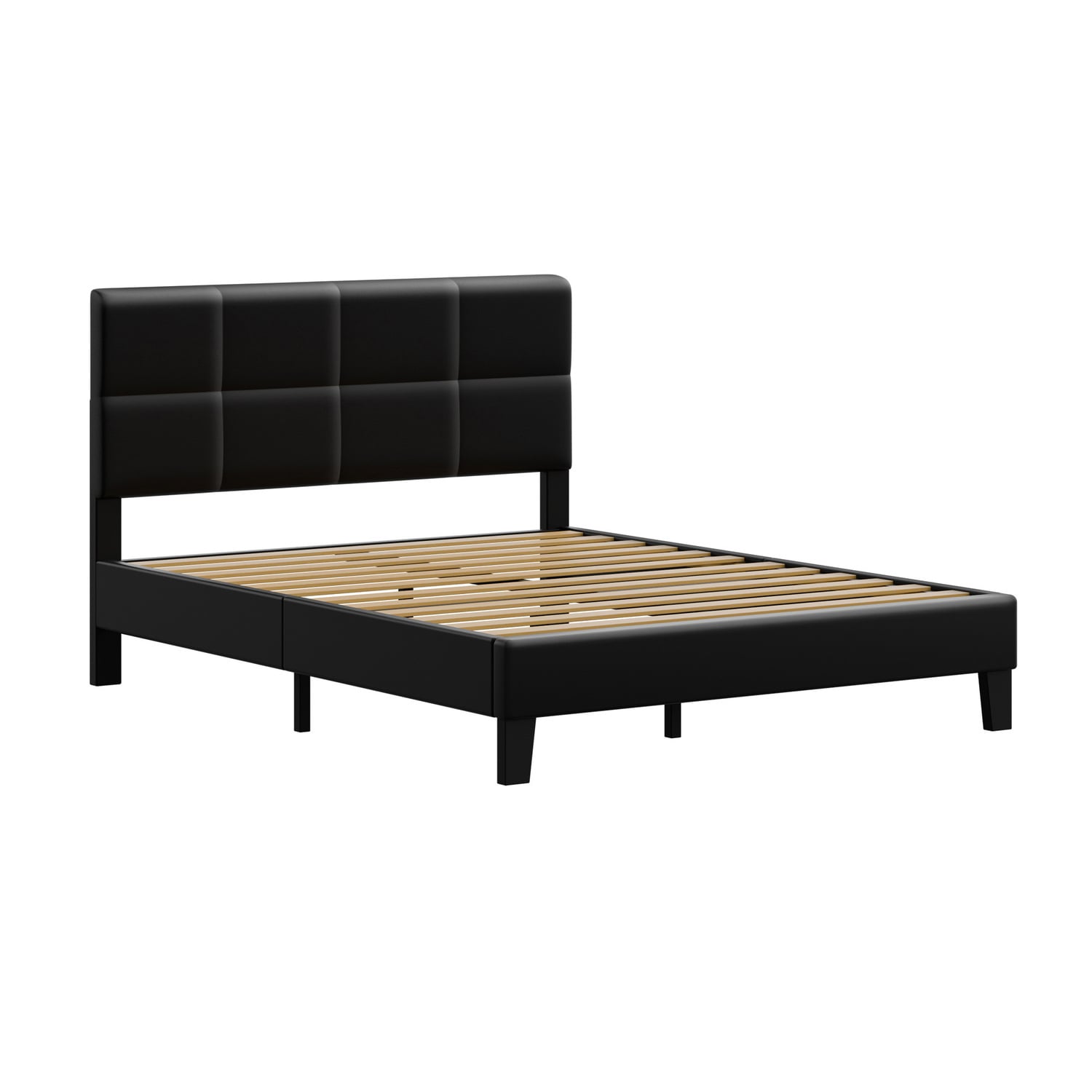 Black-Cassandra-Faux-Leather-Bed-Frame