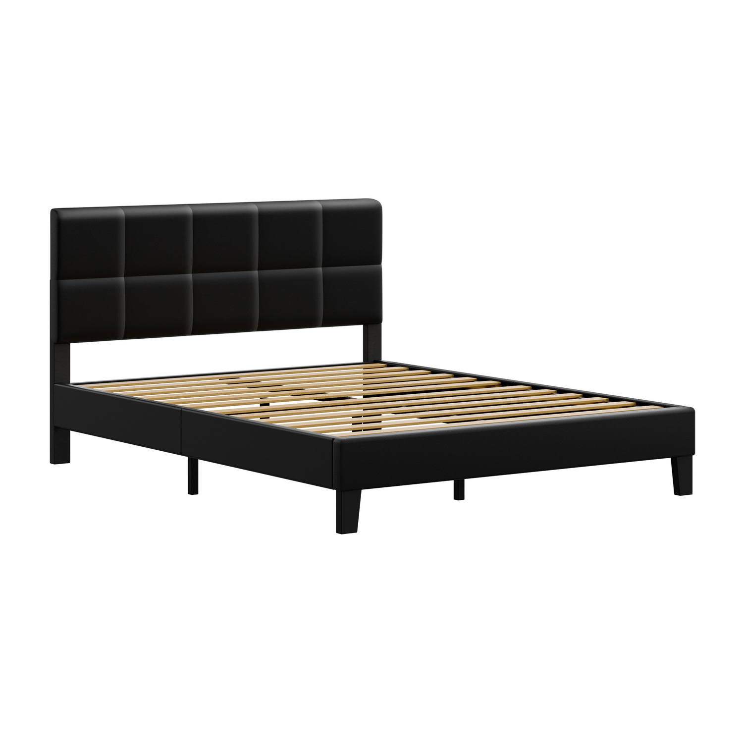Black-Cassandra-Faux-Leather-Bed-Frame