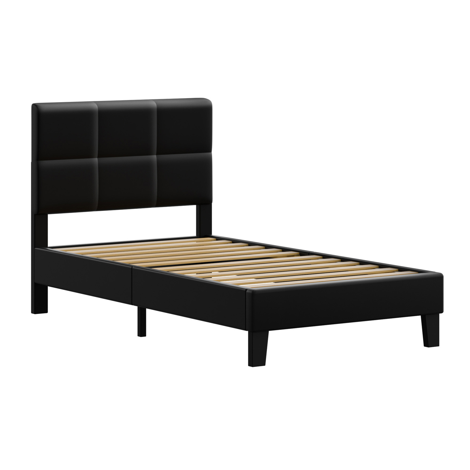 Black-Cassandra-Faux-Leather-Bed-Frame