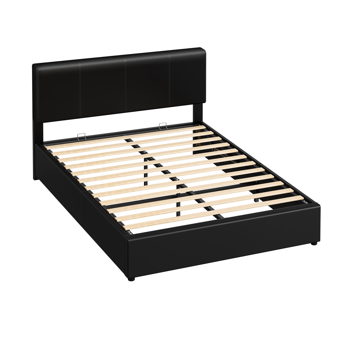 Black-Hudson-Faux-Leather-Gas-Lift-Storage-Bed