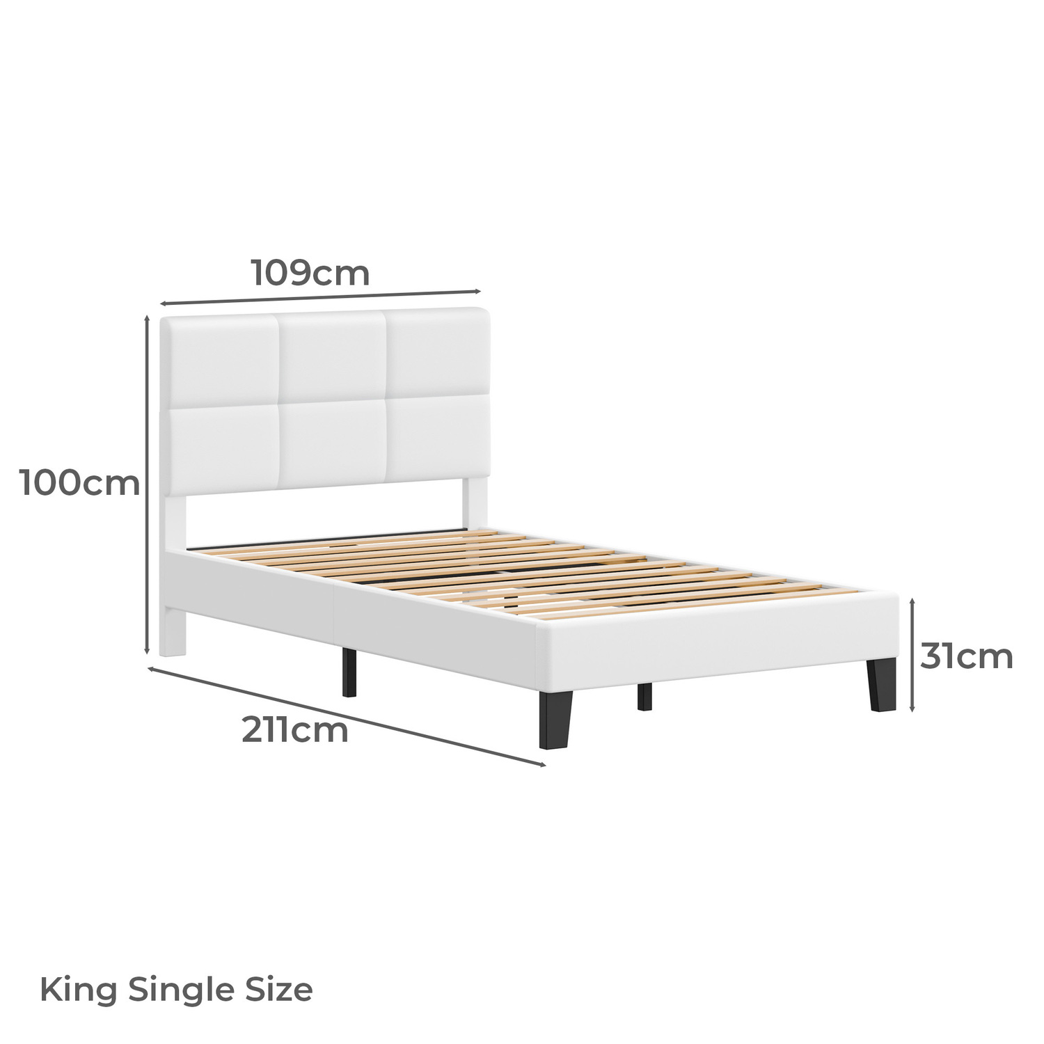 White Cassandra Faux Leather Bed Frame