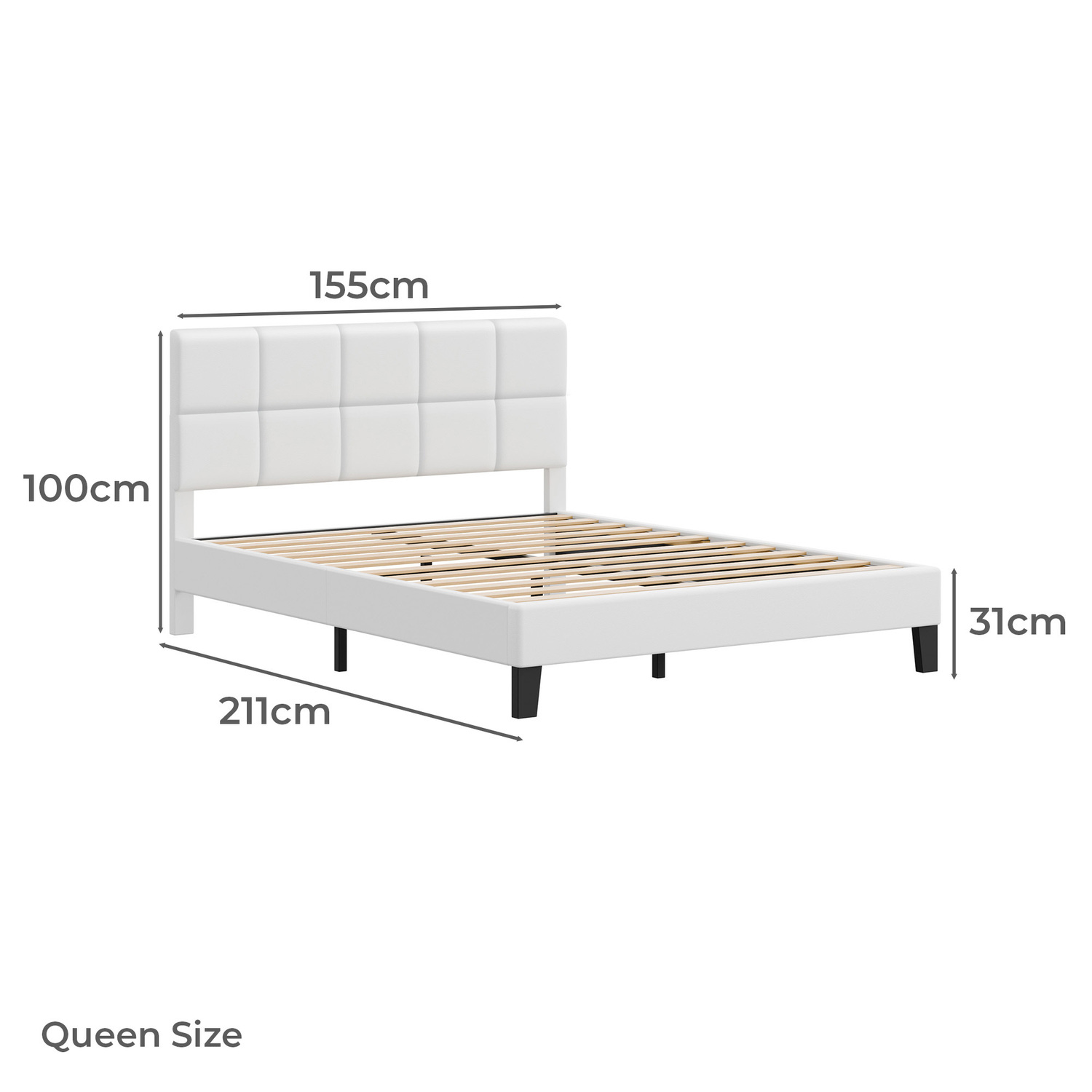 White Cassandra Faux Leather Bed Frame