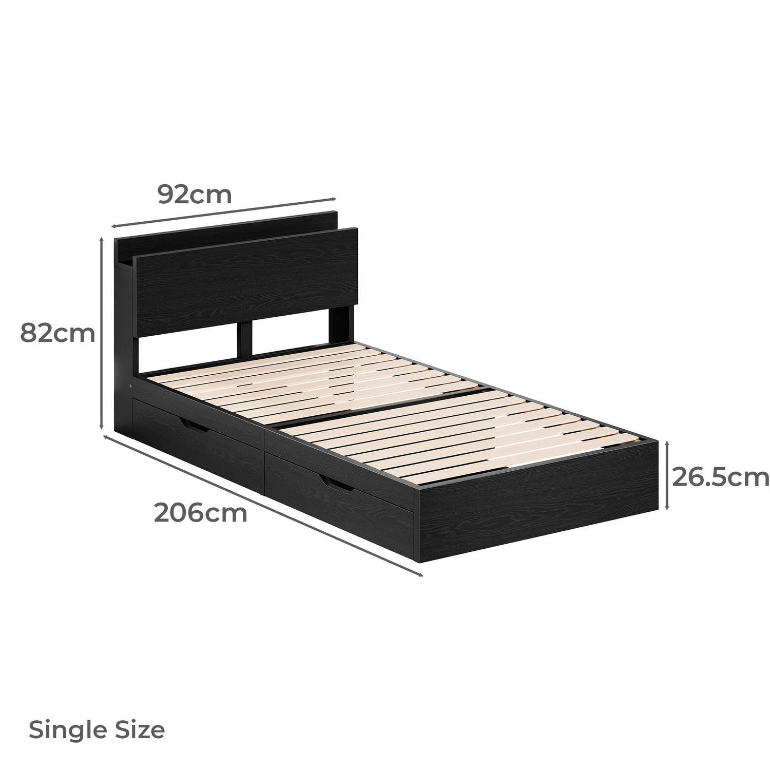 Camilla Bed Frame with Charging Station & Drawers