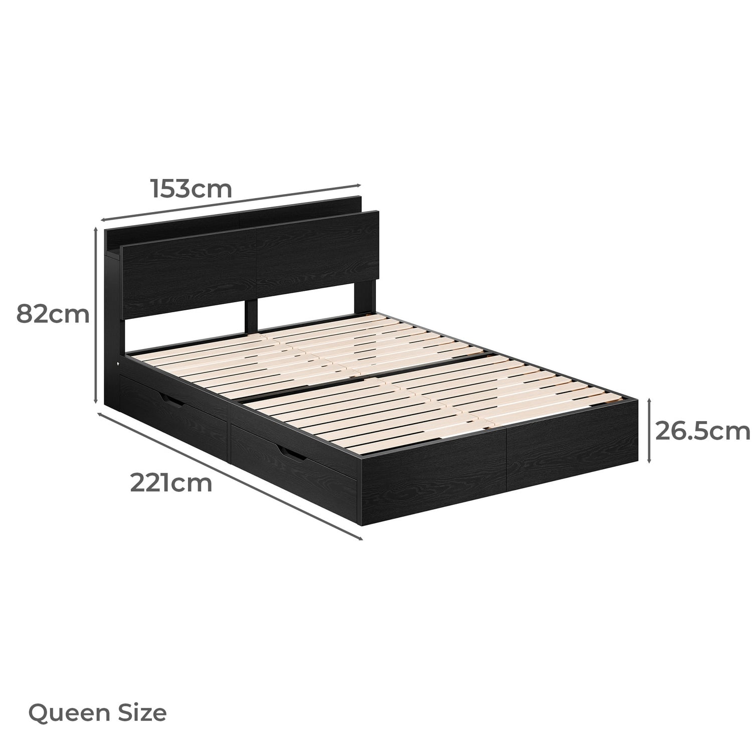 Camilla Bed Frame with Charging Station & Drawers