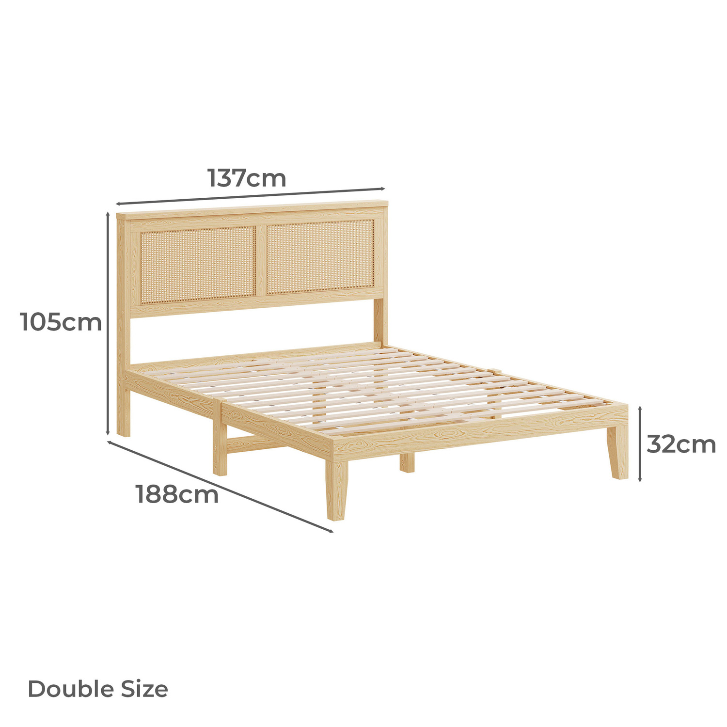 Diaz Rattan Platform Bed