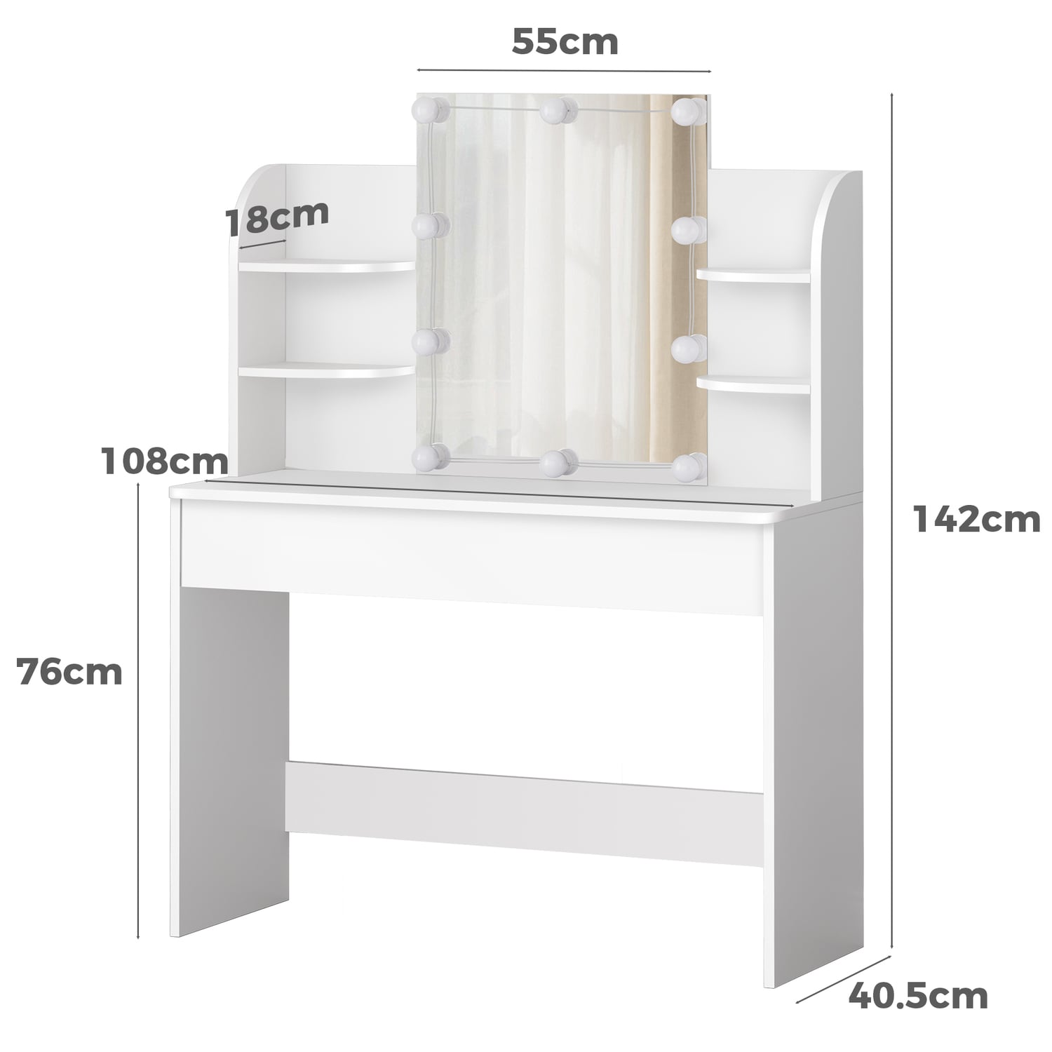 2 Piece Taimi Dressing Table & Stool Set