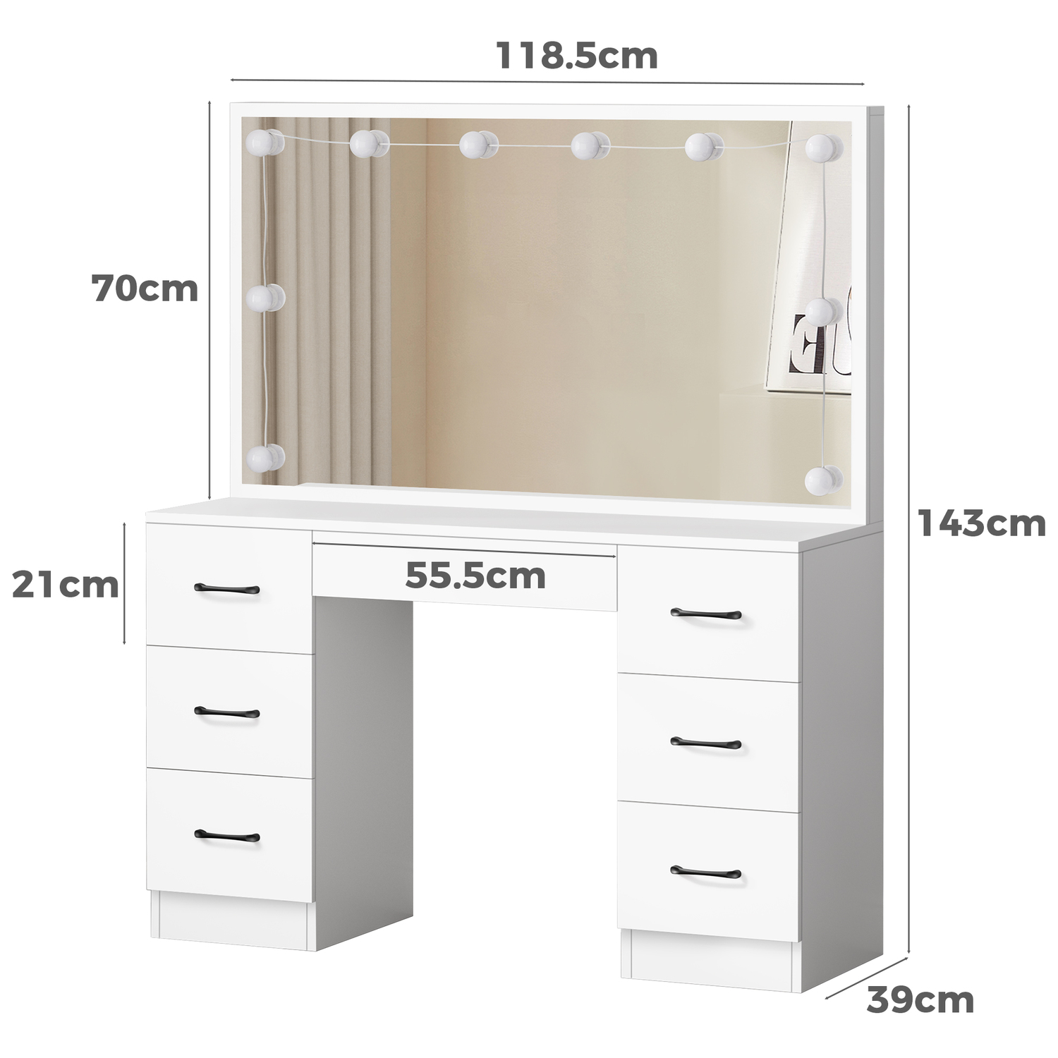 2 Piece Asse Dressing Table & Stool Set