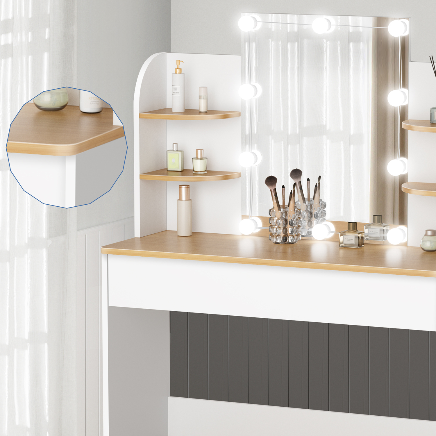 2 Piece Taimi Dressing Table & Stool Set
