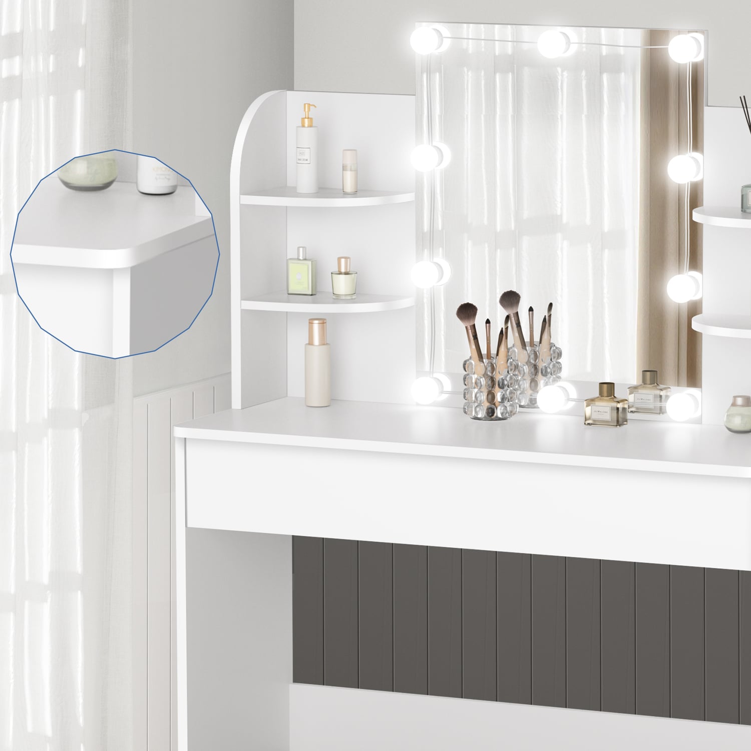2 Piece Taimi Dressing Table & Stool Set