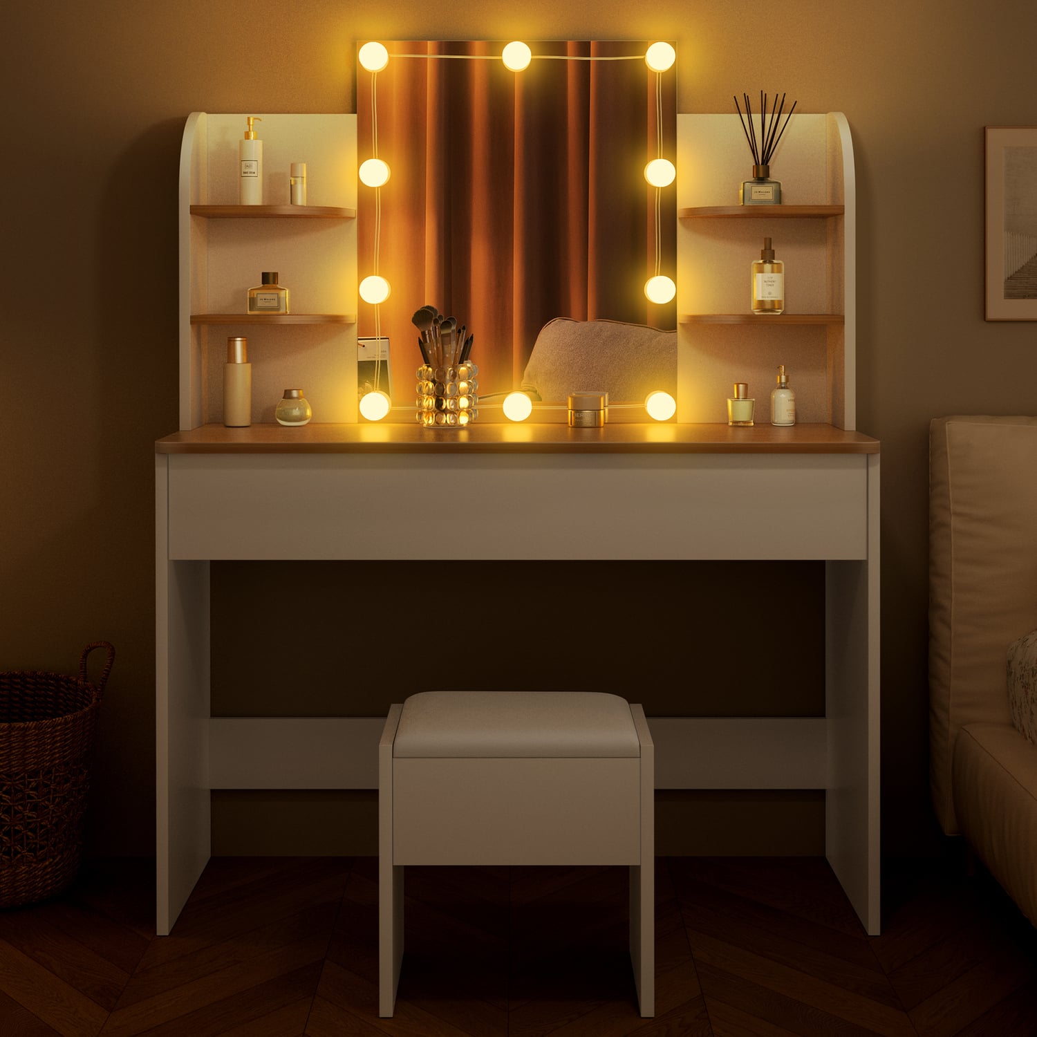 2 Piece Taimi Dressing Table & Stool Set
