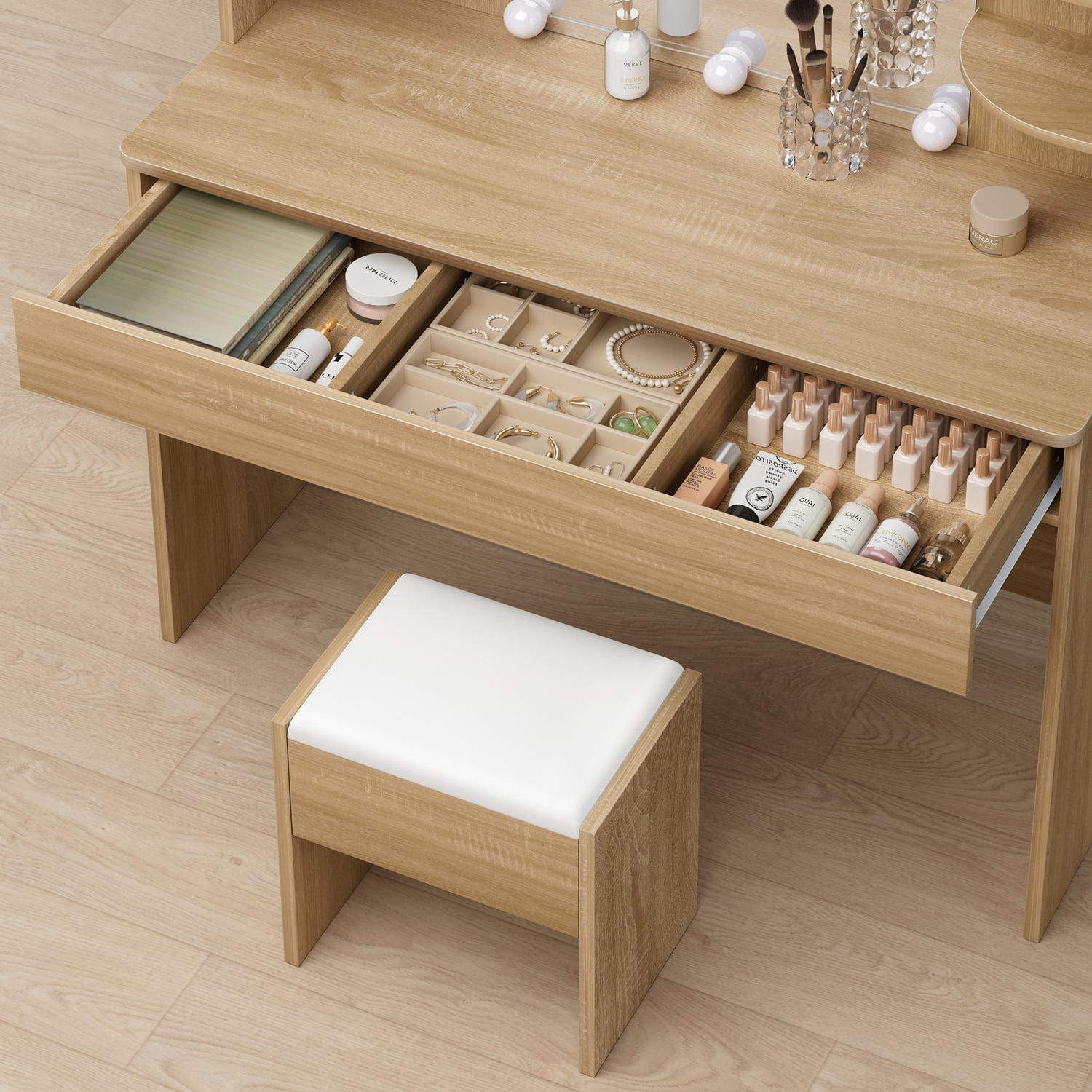 2 Piece Taimi Dressing Table & Stool Set
