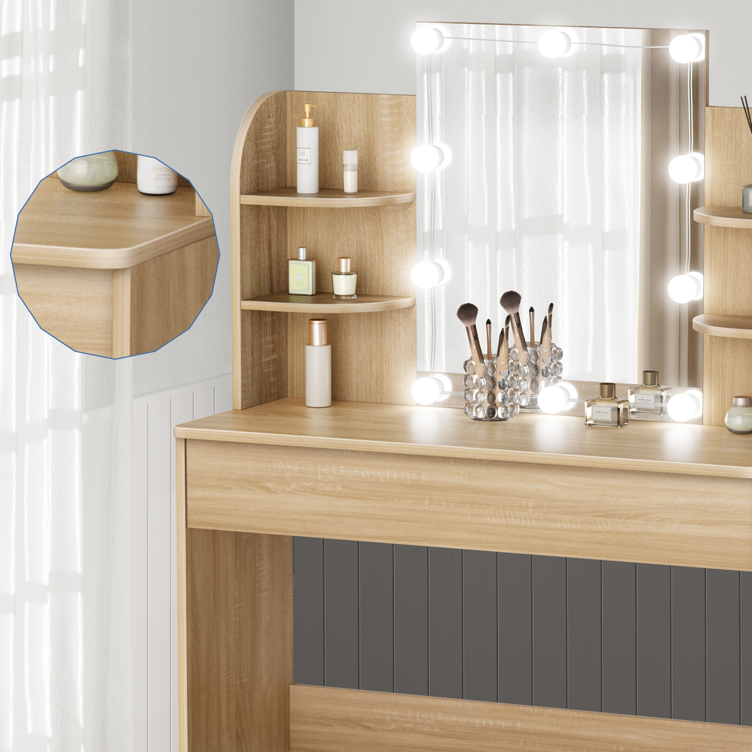 2 Piece Taimi Dressing Table & Stool Set
