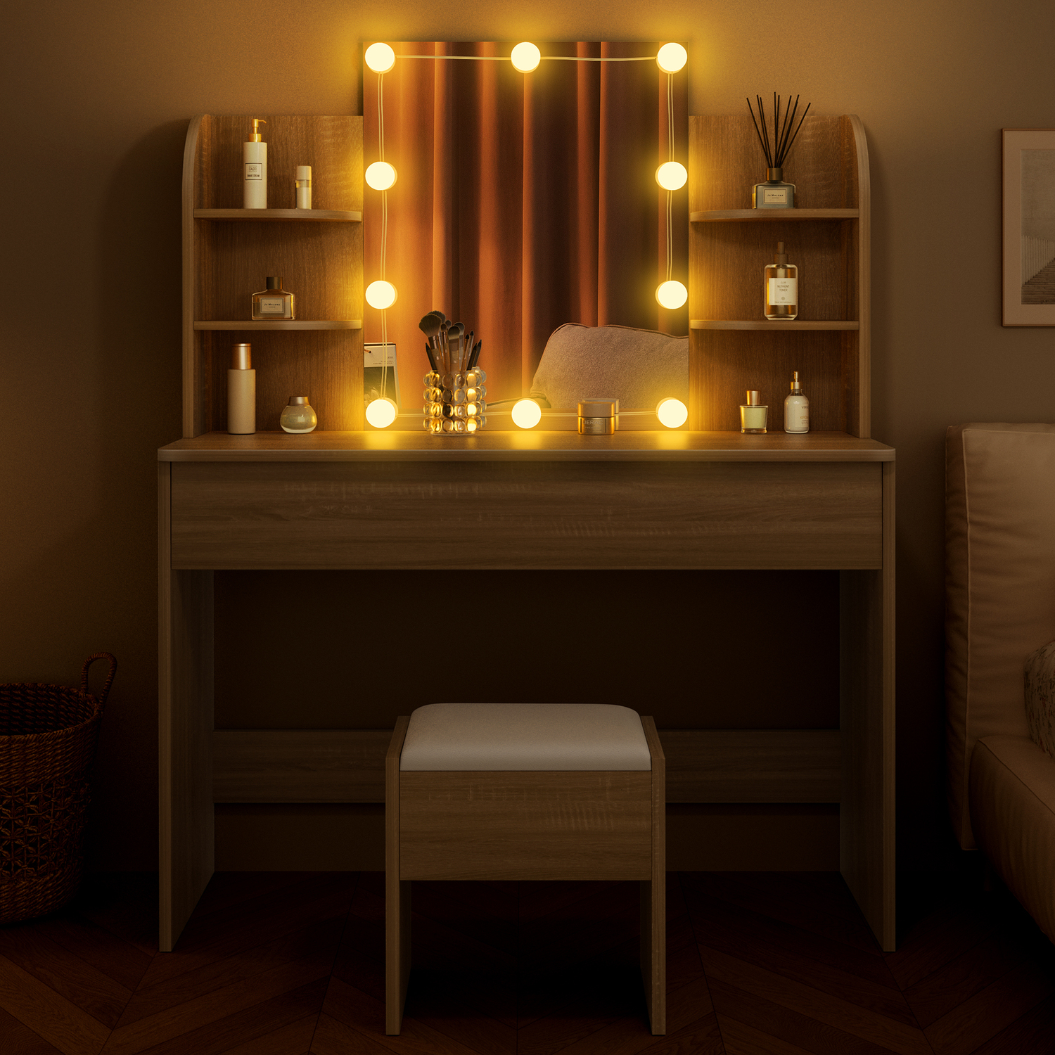2 Piece Taimi Dressing Table & Stool Set