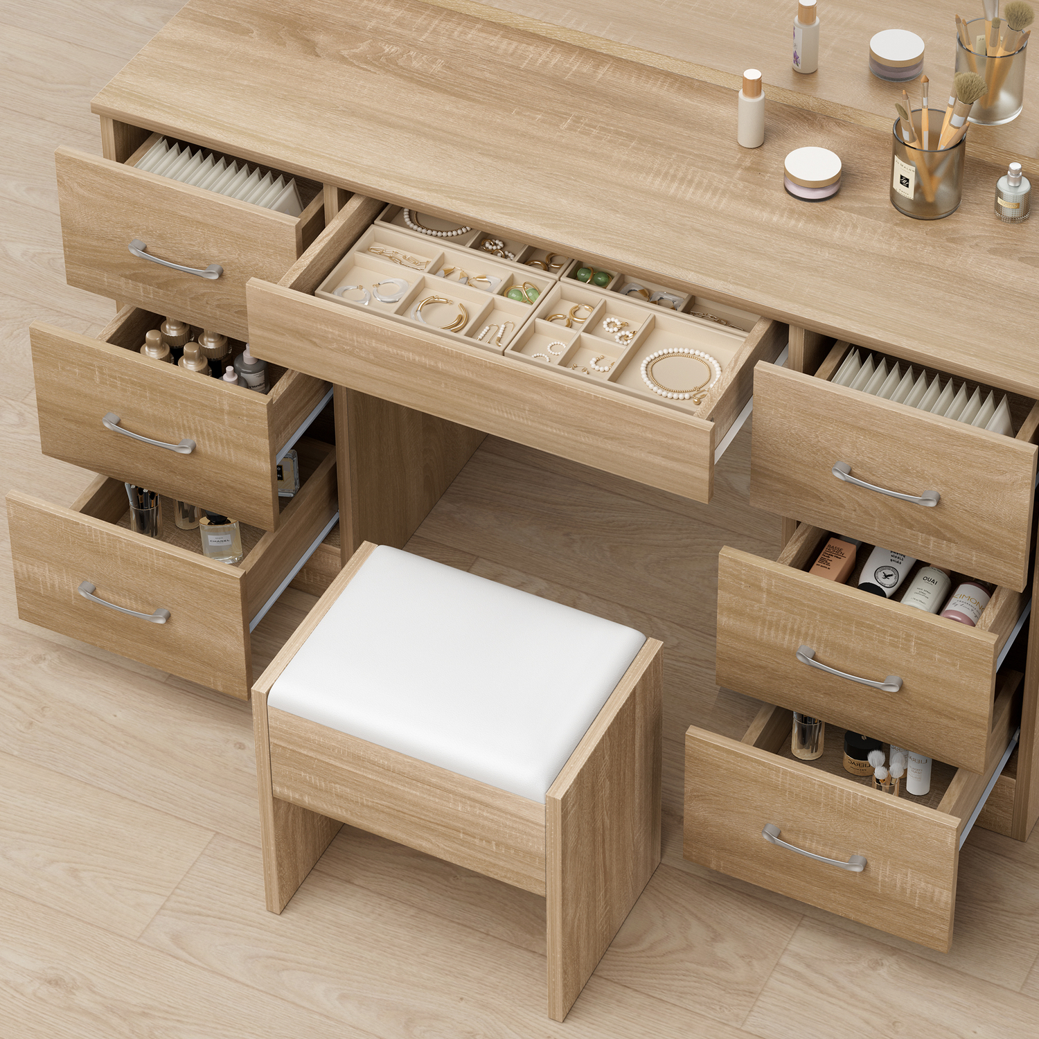 2 Piece Asse Dressing Table & Stool Set