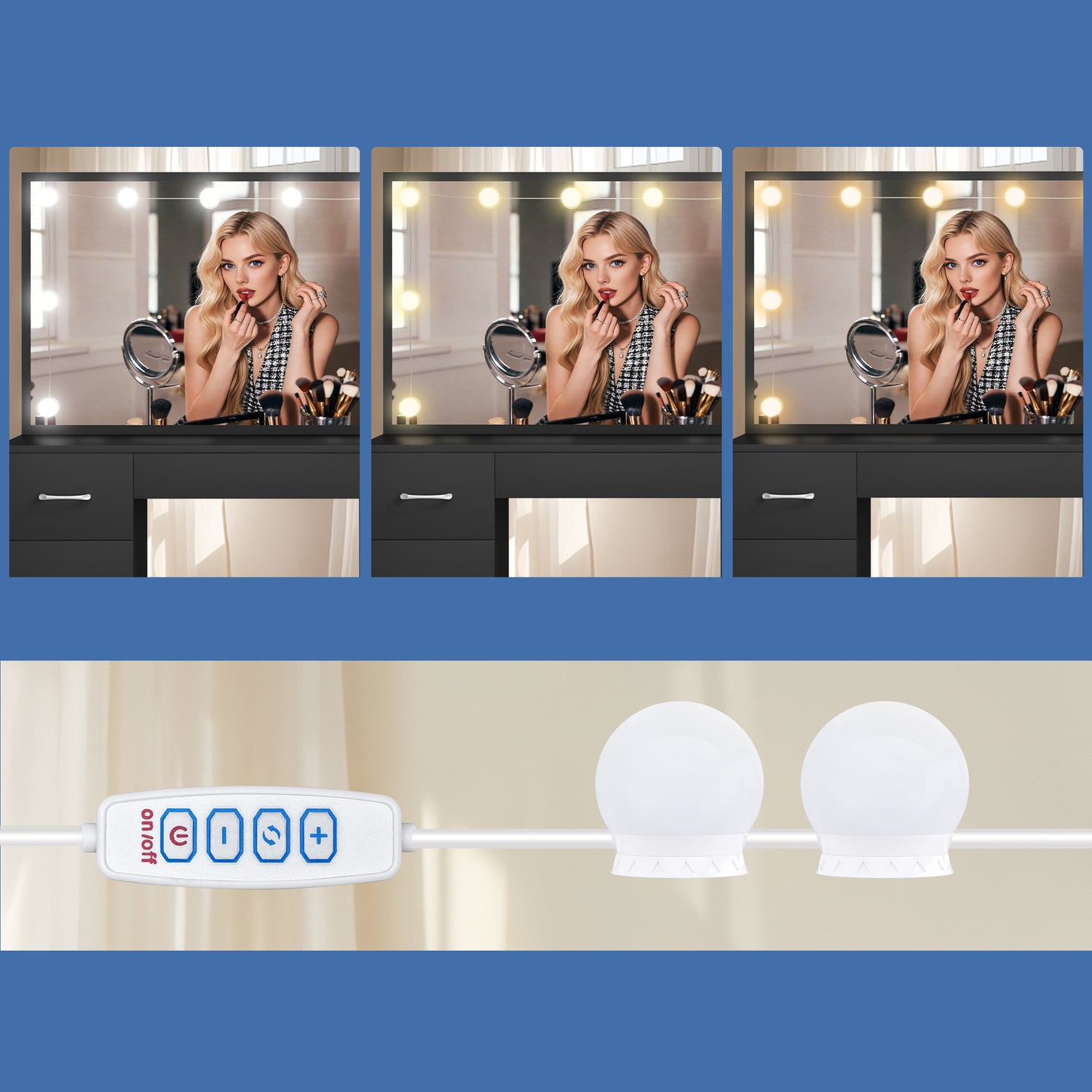 2 Piece Asse Dressing Table & Stool Set