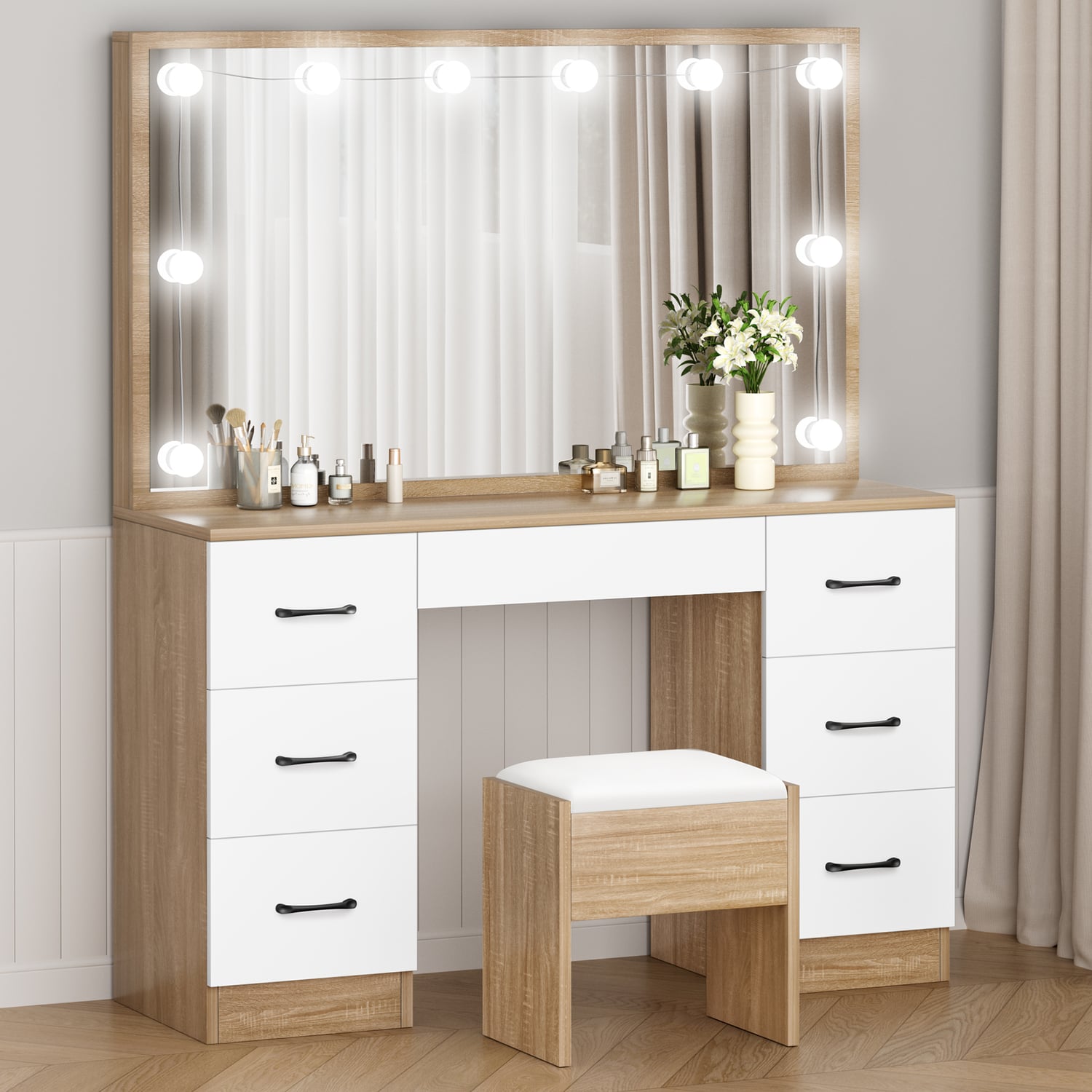 2 Piece Asse Dressing Table & Stool Set