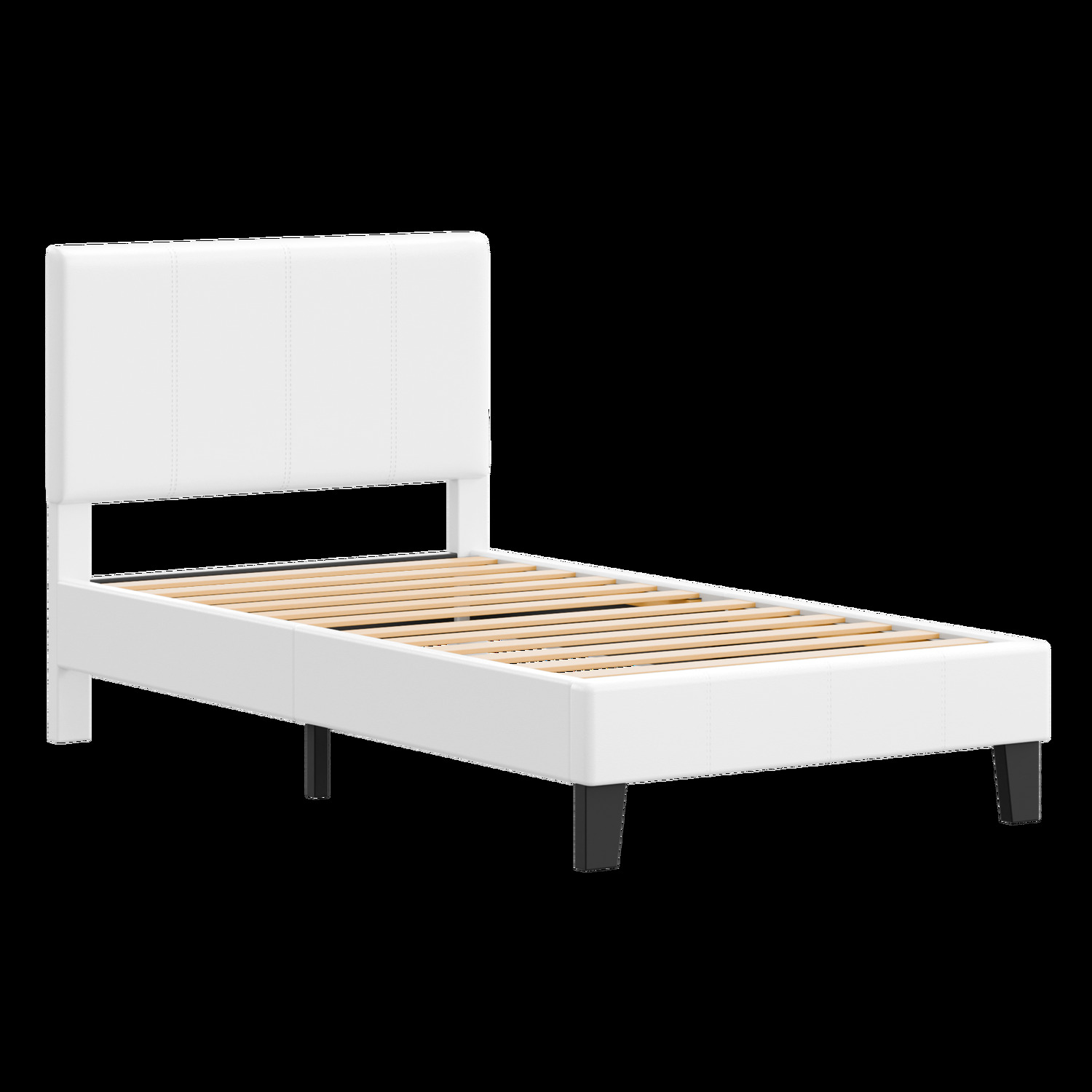 White Kyle Faux Leather Bed
