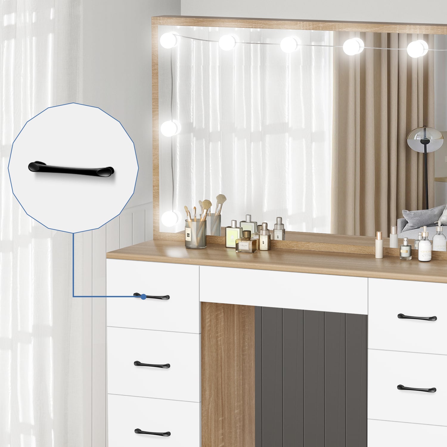 2 Piece Asse Dressing Table & Stool Set